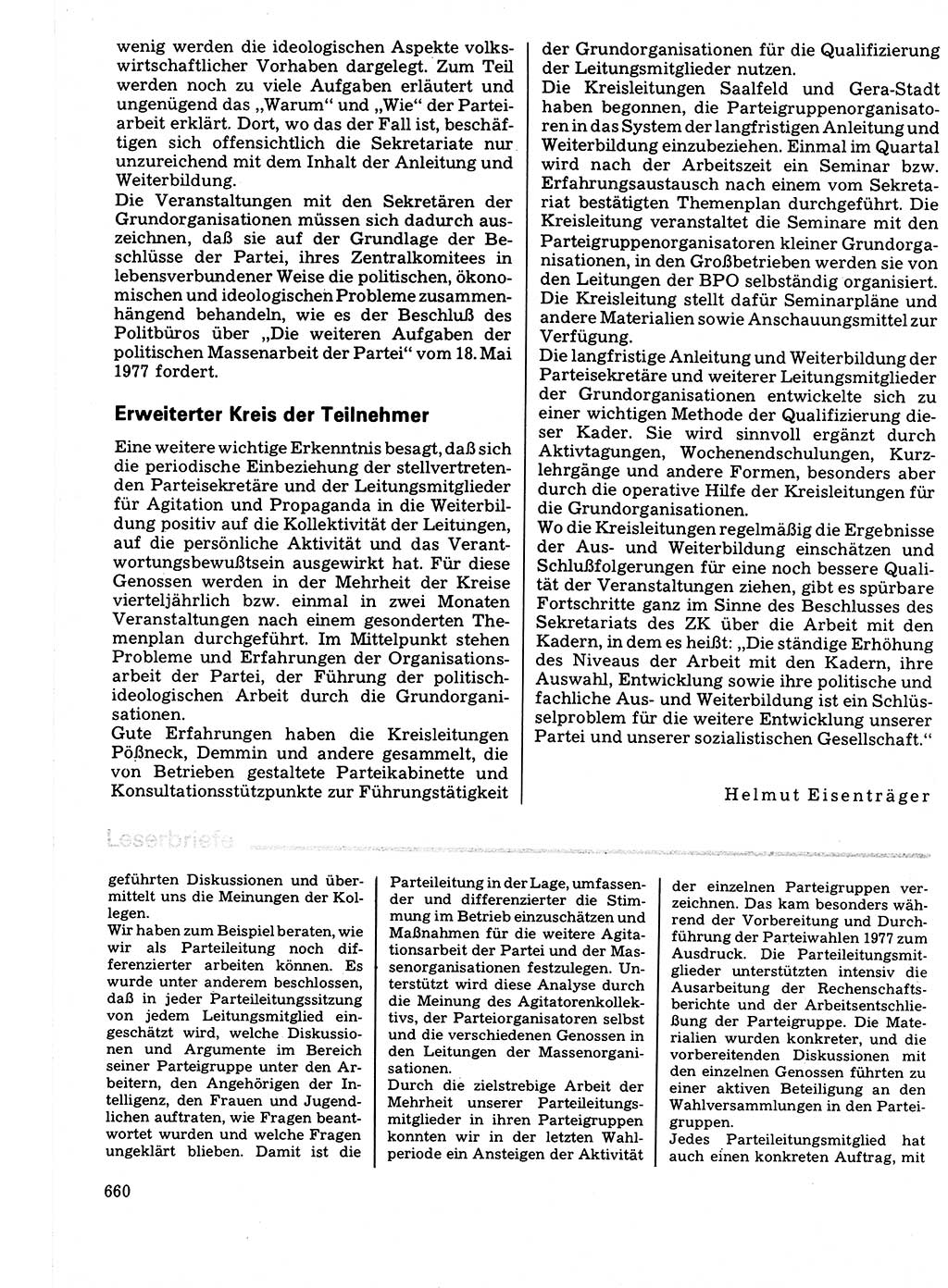Neuer Weg (NW), Organ des Zentralkomitees (ZK) der SED (Sozialistische Einheitspartei Deutschlands) für Fragen des Parteilebens, 32. Jahrgang [Deutsche Demokratische Republik (DDR)] 1977, Seite 660 (NW ZK SED DDR 1977, S. 660)