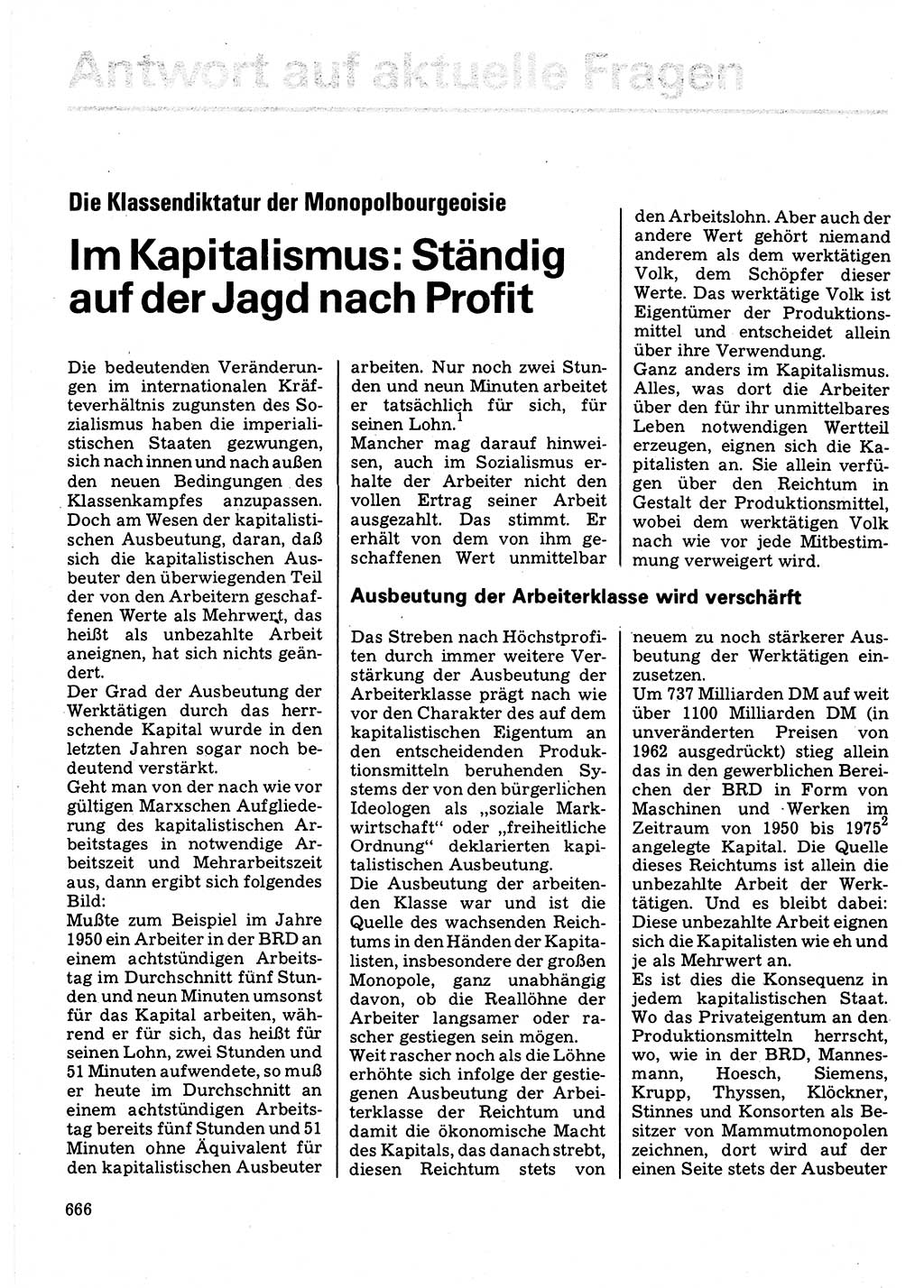 Neuer Weg (NW), Organ des Zentralkomitees (ZK) der SED (Sozialistische Einheitspartei Deutschlands) für Fragen des Parteilebens, 32. Jahrgang [Deutsche Demokratische Republik (DDR)] 1977, Seite 666 (NW ZK SED DDR 1977, S. 666)