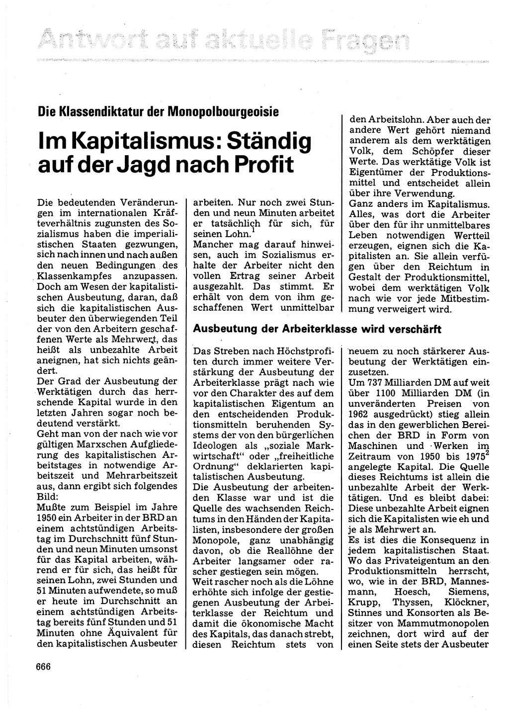 Neuer Weg (NW), Organ des Zentralkomitees (ZK) der SED (Sozialistische Einheitspartei Deutschlands) für Fragen des Parteilebens, 32. Jahrgang [Deutsche Demokratische Republik (DDR)] 1977, Seite 666 (NW ZK SED DDR 1977, S. 666)