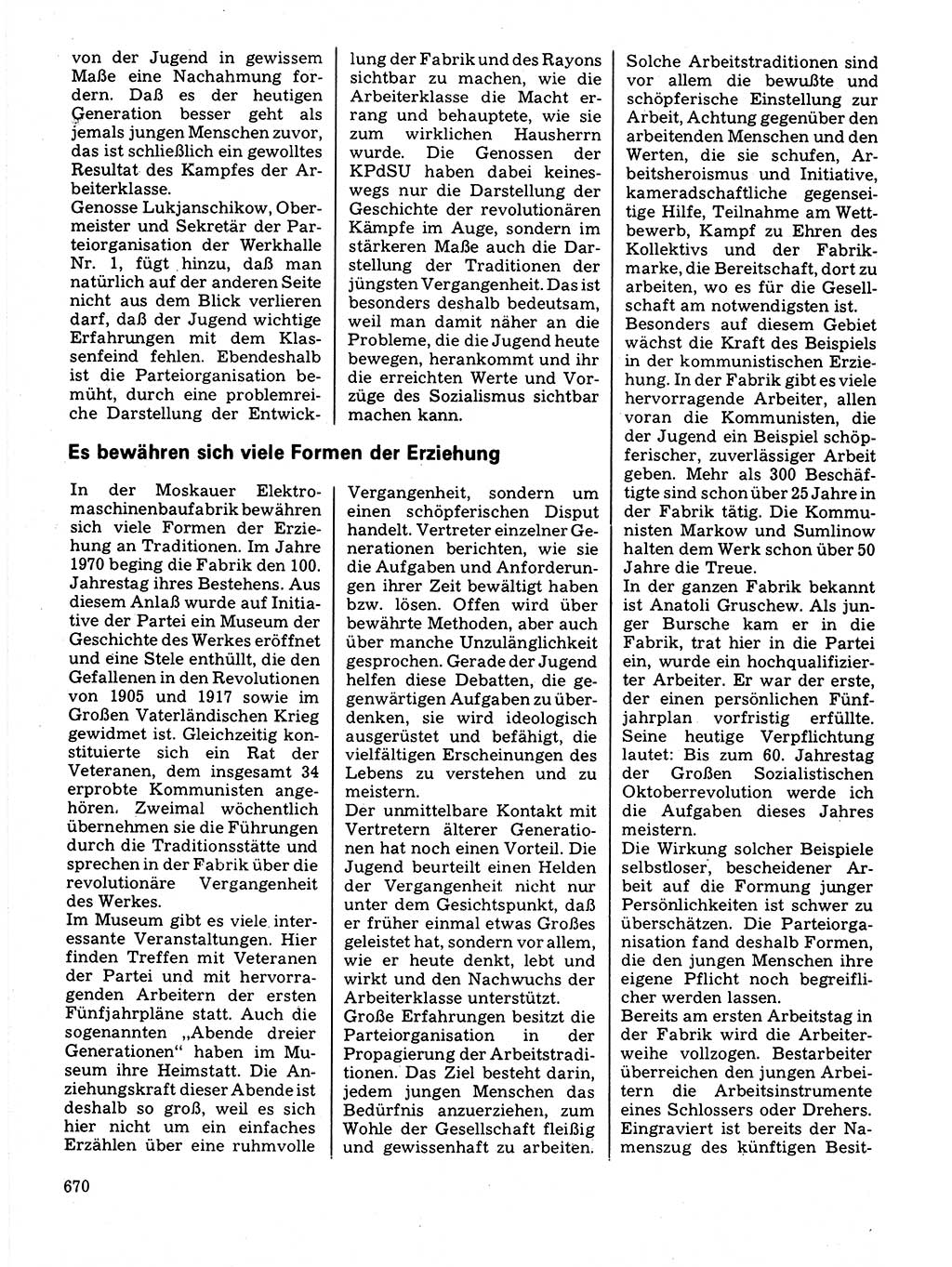 Neuer Weg (NW), Organ des Zentralkomitees (ZK) der SED (Sozialistische Einheitspartei Deutschlands) für Fragen des Parteilebens, 32. Jahrgang [Deutsche Demokratische Republik (DDR)] 1977, Seite 670 (NW ZK SED DDR 1977, S. 670)