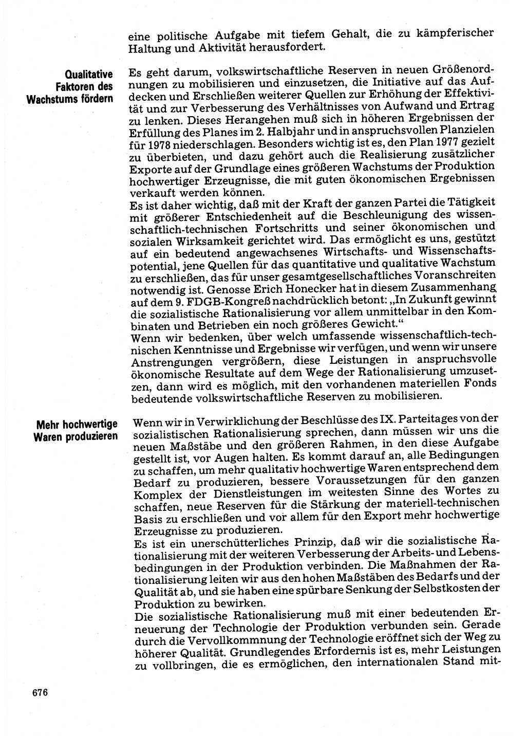Neuer Weg (NW), Organ des Zentralkomitees (ZK) der SED (Sozialistische Einheitspartei Deutschlands) für Fragen des Parteilebens, 32. Jahrgang [Deutsche Demokratische Republik (DDR)] 1977, Seite 676 (NW ZK SED DDR 1977, S. 676)