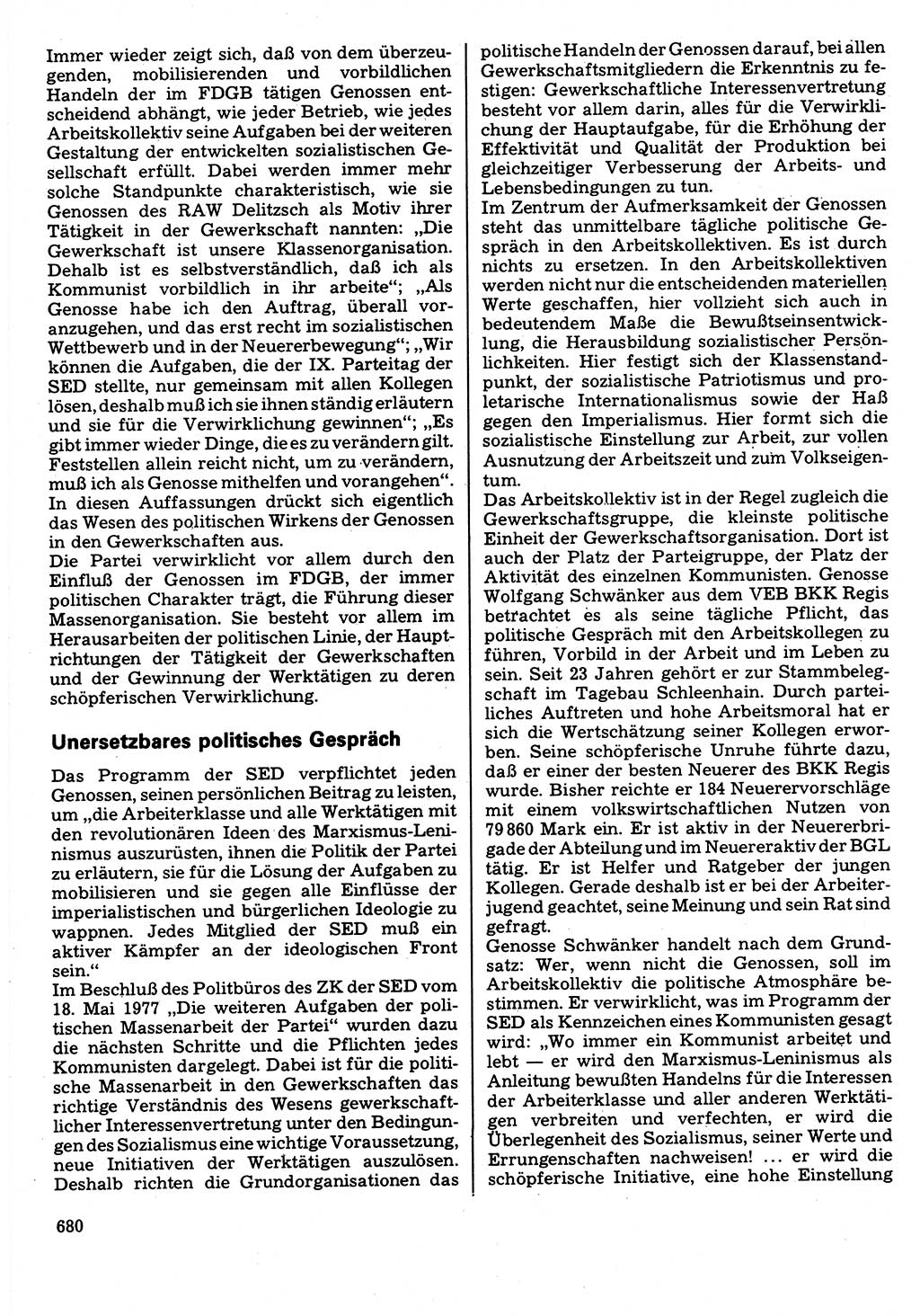 Neuer Weg (NW), Organ des Zentralkomitees (ZK) der SED (Sozialistische Einheitspartei Deutschlands) für Fragen des Parteilebens, 32. Jahrgang [Deutsche Demokratische Republik (DDR)] 1977, Seite 680 (NW ZK SED DDR 1977, S. 680)