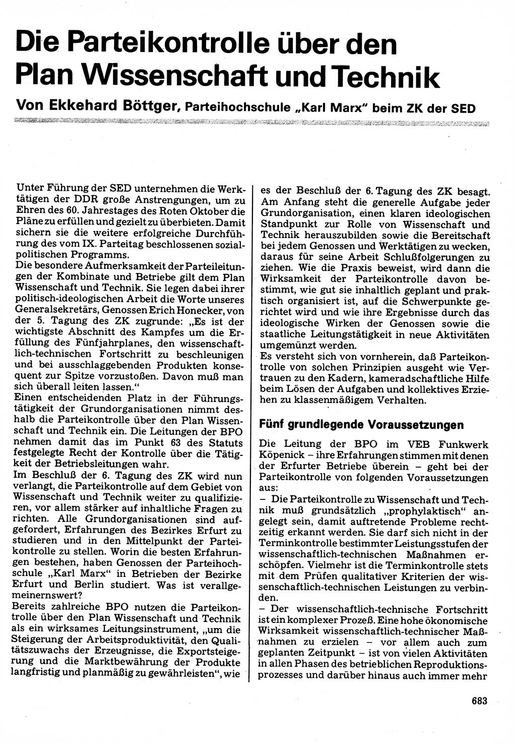 Neuer Weg (NW), Organ des Zentralkomitees (ZK) der SED (Sozialistische Einheitspartei Deutschlands) für Fragen des Parteilebens, 32. Jahrgang [Deutsche Demokratische Republik (DDR)] 1977, Seite 683 (NW ZK SED DDR 1977, S. 683)