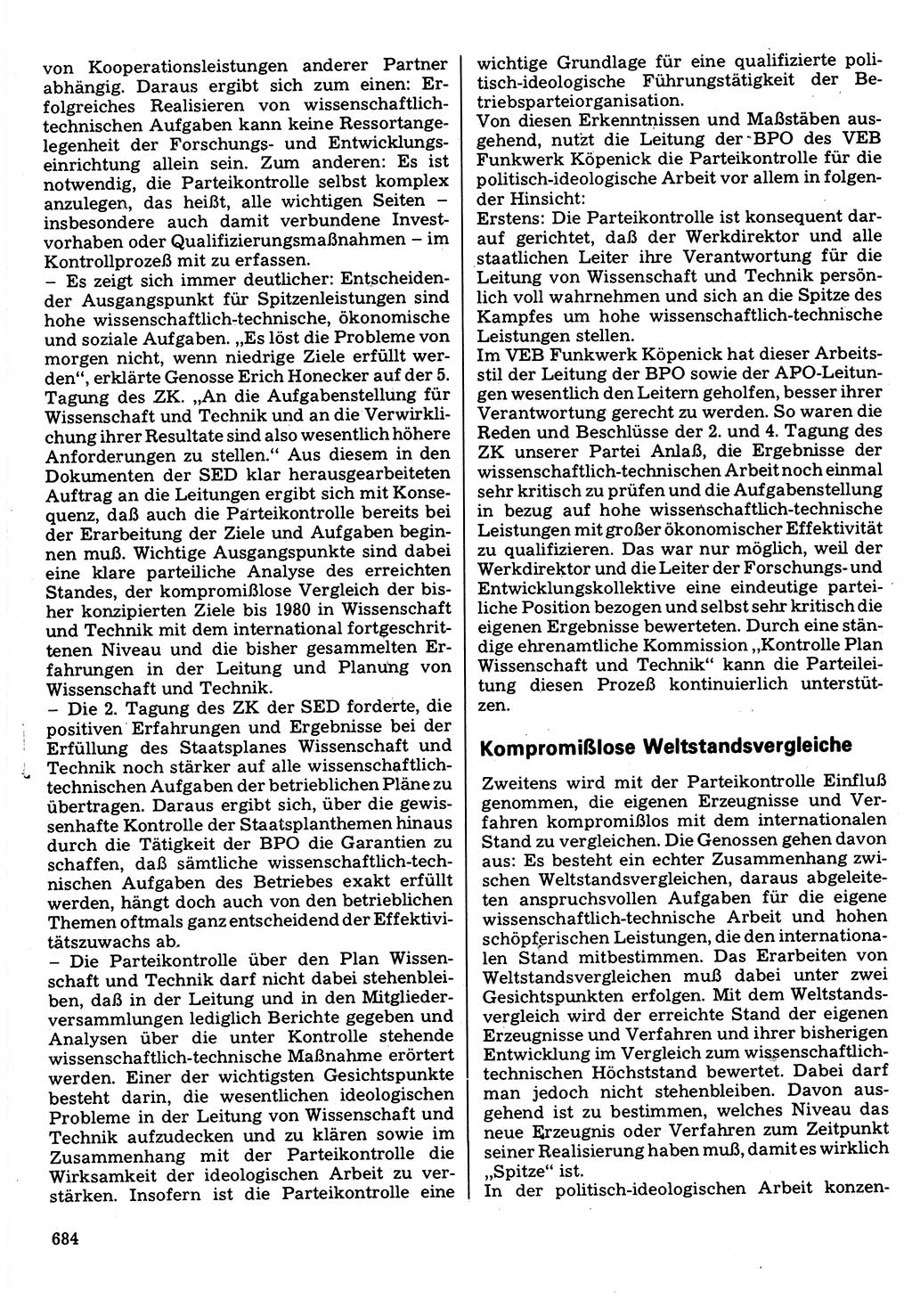 Neuer Weg (NW), Organ des Zentralkomitees (ZK) der SED (Sozialistische Einheitspartei Deutschlands) für Fragen des Parteilebens, 32. Jahrgang [Deutsche Demokratische Republik (DDR)] 1977, Seite 684 (NW ZK SED DDR 1977, S. 684)