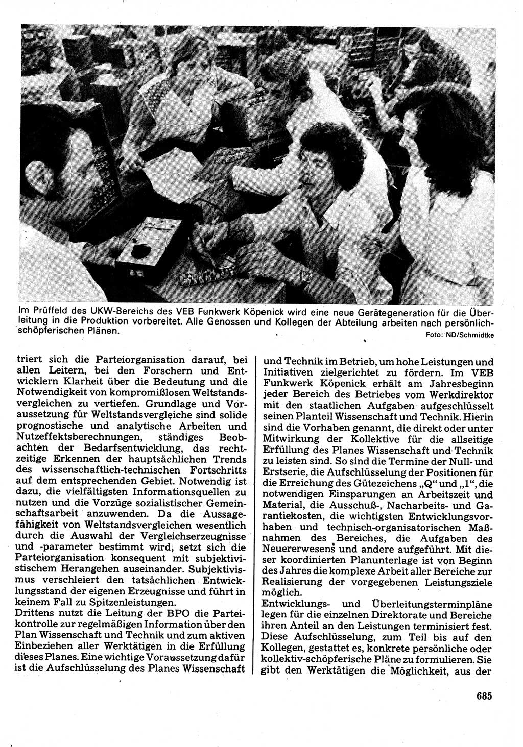 Neuer Weg (NW), Organ des Zentralkomitees (ZK) der SED (Sozialistische Einheitspartei Deutschlands) für Fragen des Parteilebens, 32. Jahrgang [Deutsche Demokratische Republik (DDR)] 1977, Seite 685 (NW ZK SED DDR 1977, S. 685)