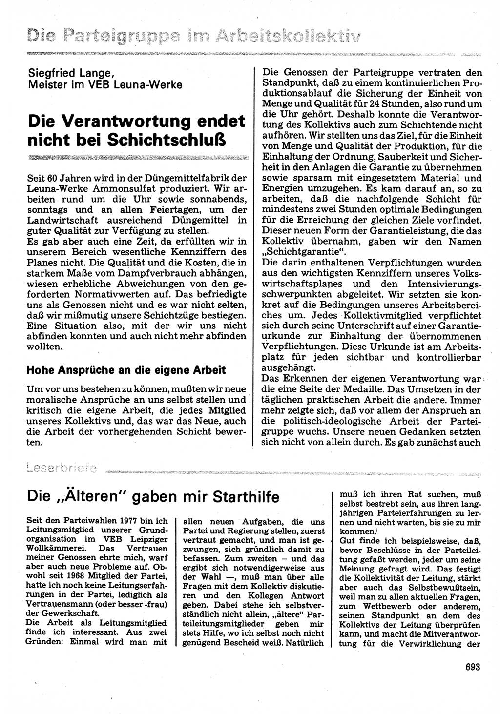 Neuer Weg (NW), Organ des Zentralkomitees (ZK) der SED (Sozialistische Einheitspartei Deutschlands) für Fragen des Parteilebens, 32. Jahrgang [Deutsche Demokratische Republik (DDR)] 1977, Seite 693 (NW ZK SED DDR 1977, S. 693)