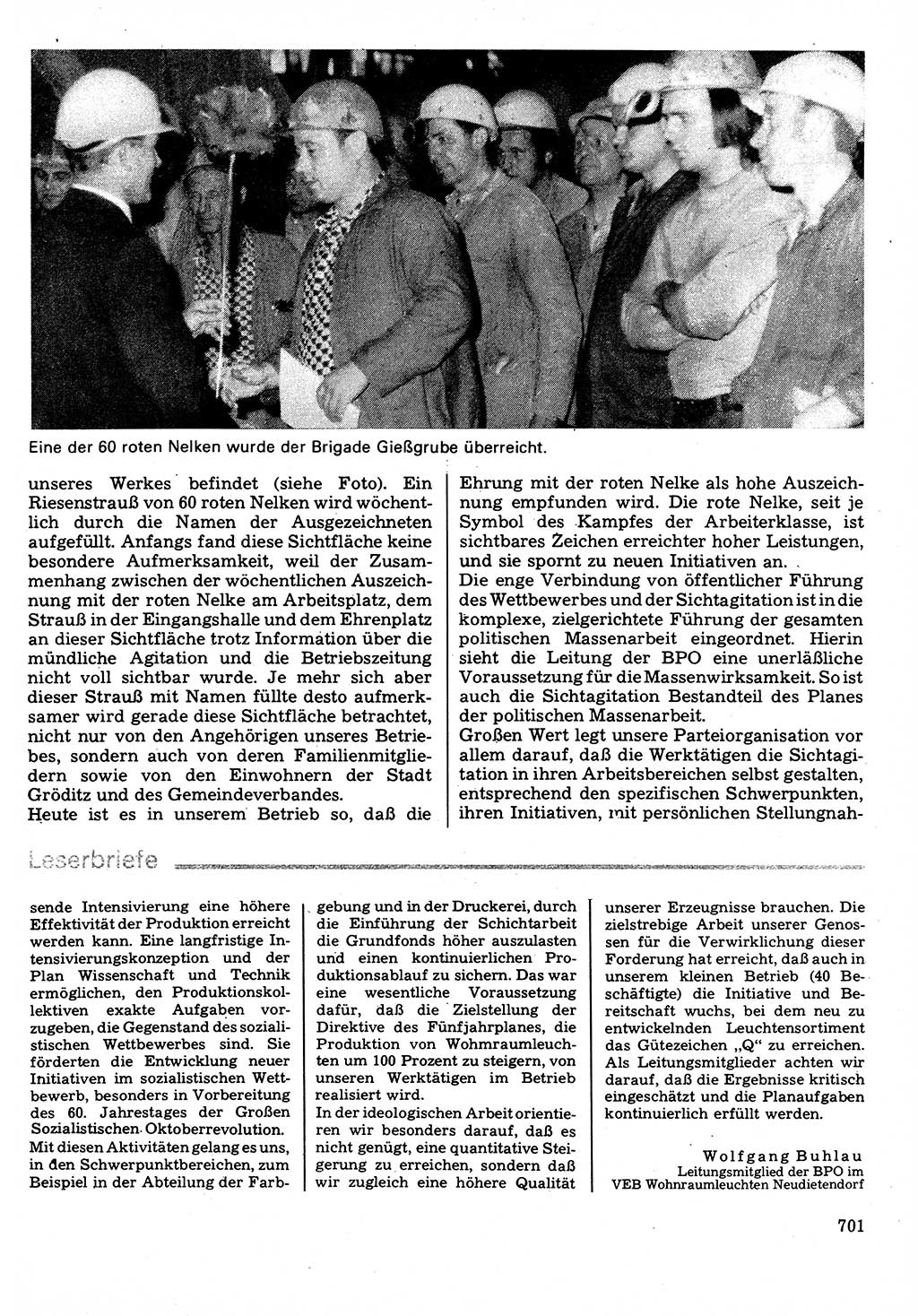 Neuer Weg (NW), Organ des Zentralkomitees (ZK) der SED (Sozialistische Einheitspartei Deutschlands) für Fragen des Parteilebens, 32. Jahrgang [Deutsche Demokratische Republik (DDR)] 1977, Seite 701 (NW ZK SED DDR 1977, S. 701)