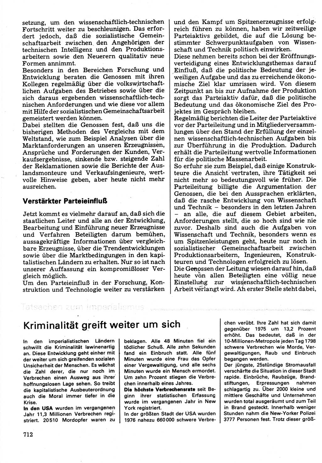 Neuer Weg (NW), Organ des Zentralkomitees (ZK) der SED (Sozialistische Einheitspartei Deutschlands) für Fragen des Parteilebens, 32. Jahrgang [Deutsche Demokratische Republik (DDR)] 1977, Seite 712 (NW ZK SED DDR 1977, S. 712)