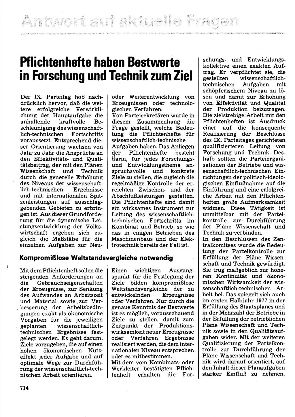 Neuer Weg (NW), Organ des Zentralkomitees (ZK) der SED (Sozialistische Einheitspartei Deutschlands) für Fragen des Parteilebens, 32. Jahrgang [Deutsche Demokratische Republik (DDR)] 1977, Seite 714 (NW ZK SED DDR 1977, S. 714)
