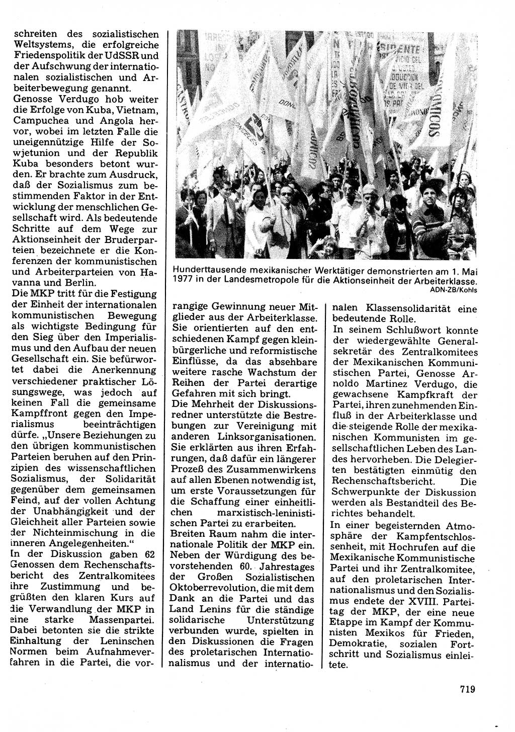 Neuer Weg (NW), Organ des Zentralkomitees (ZK) der SED (Sozialistische Einheitspartei Deutschlands) für Fragen des Parteilebens, 32. Jahrgang [Deutsche Demokratische Republik (DDR)] 1977, Seite 719 (NW ZK SED DDR 1977, S. 719)