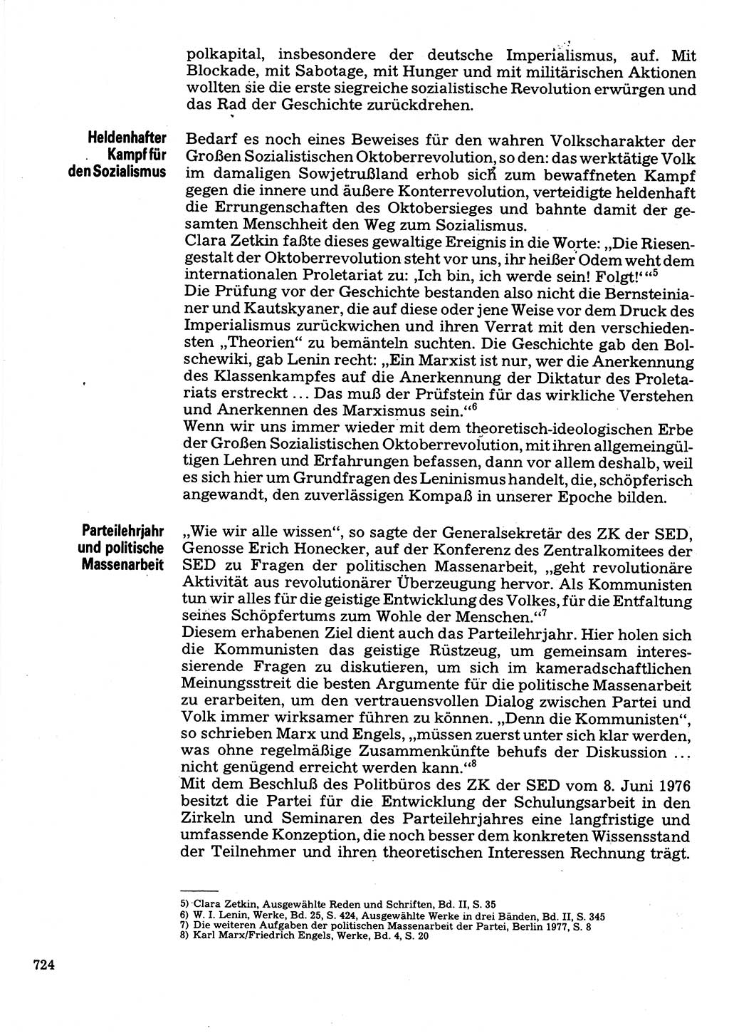 Neuer Weg (NW), Organ des Zentralkomitees (ZK) der SED (Sozialistische Einheitspartei Deutschlands) für Fragen des Parteilebens, 32. Jahrgang [Deutsche Demokratische Republik (DDR)] 1977, Seite 724 (NW ZK SED DDR 1977, S. 724)