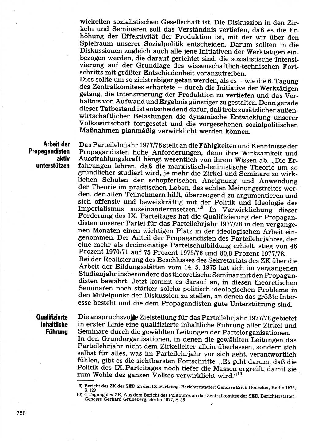 Neuer Weg (NW), Organ des Zentralkomitees (ZK) der SED (Sozialistische Einheitspartei Deutschlands) für Fragen des Parteilebens, 32. Jahrgang [Deutsche Demokratische Republik (DDR)] 1977, Seite 726 (NW ZK SED DDR 1977, S. 726)