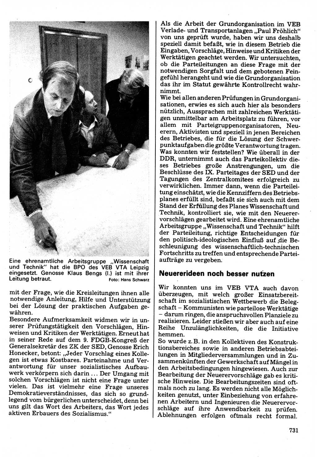 Neuer Weg (NW), Organ des Zentralkomitees (ZK) der SED (Sozialistische Einheitspartei Deutschlands) für Fragen des Parteilebens, 32. Jahrgang [Deutsche Demokratische Republik (DDR)] 1977, Seite 731 (NW ZK SED DDR 1977, S. 731)