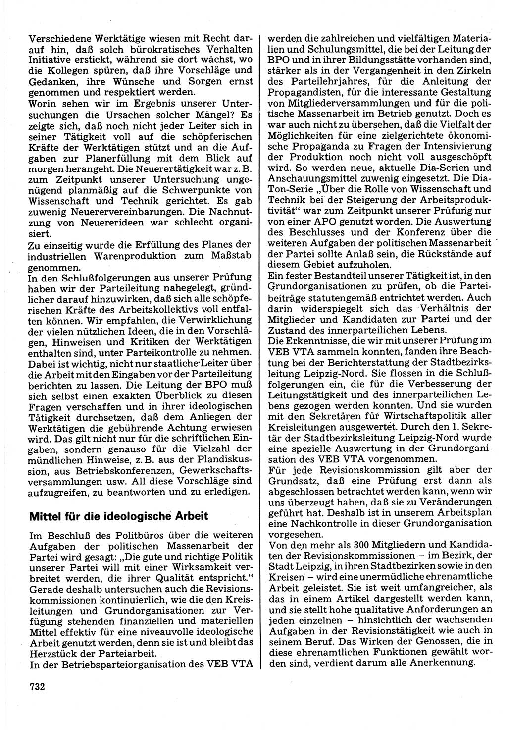 Neuer Weg (NW), Organ des Zentralkomitees (ZK) der SED (Sozialistische Einheitspartei Deutschlands) für Fragen des Parteilebens, 32. Jahrgang [Deutsche Demokratische Republik (DDR)] 1977, Seite 732 (NW ZK SED DDR 1977, S. 732)