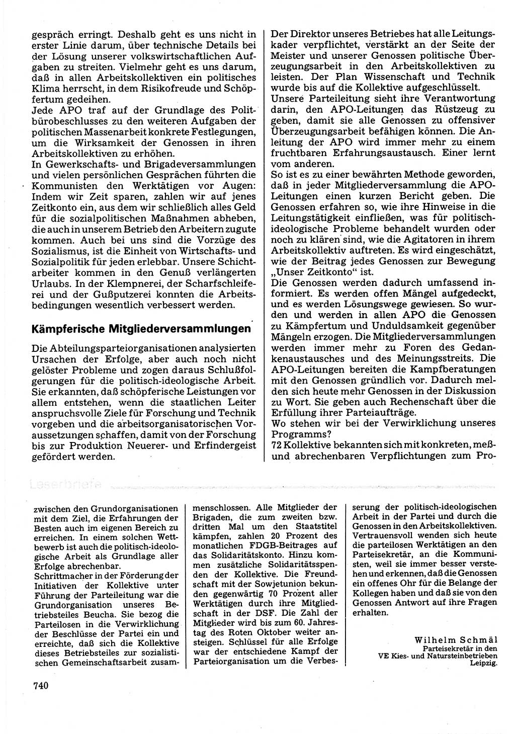 Neuer Weg (NW), Organ des Zentralkomitees (ZK) der SED (Sozialistische Einheitspartei Deutschlands) für Fragen des Parteilebens, 32. Jahrgang [Deutsche Demokratische Republik (DDR)] 1977, Seite 740 (NW ZK SED DDR 1977, S. 740)