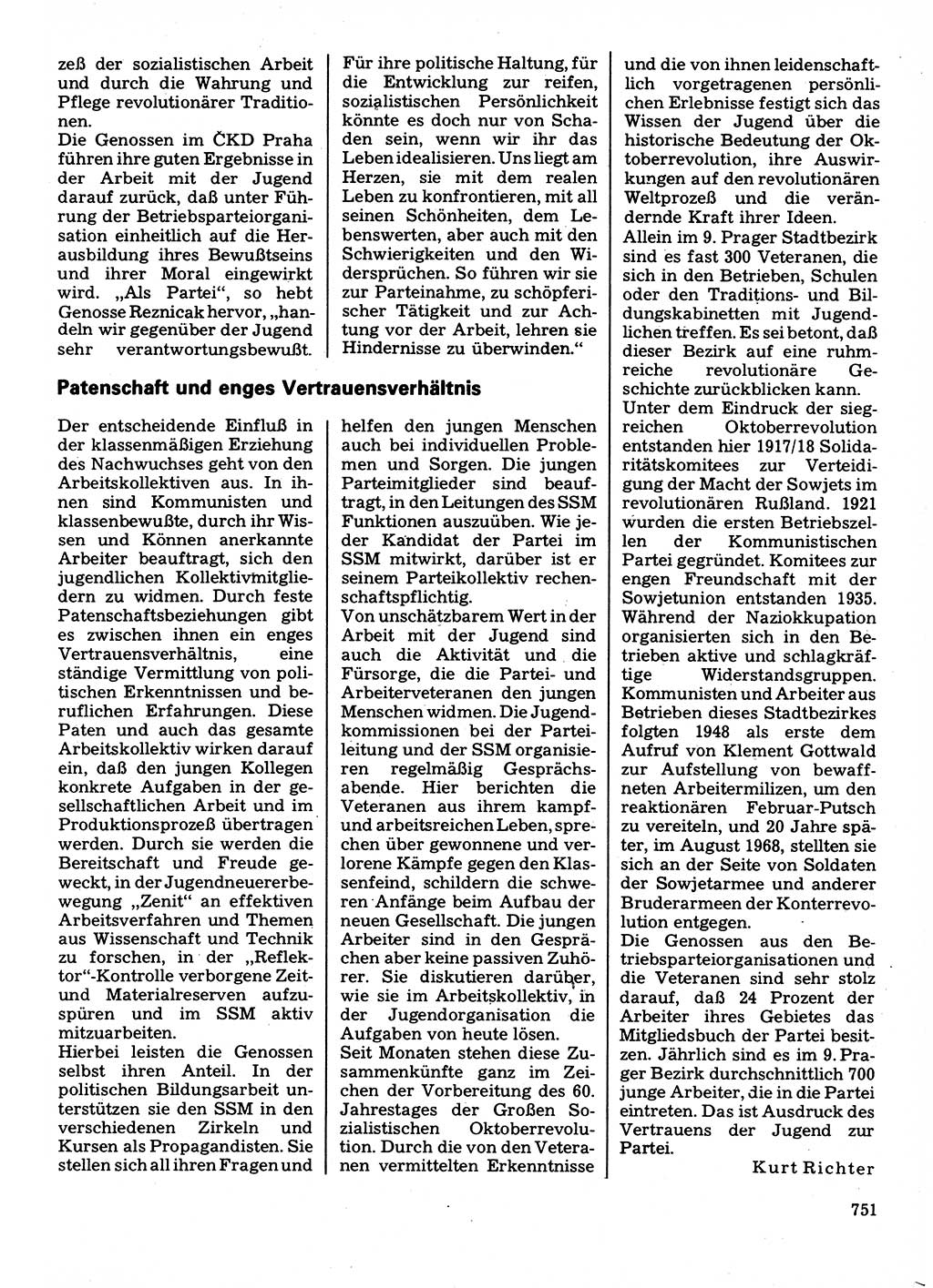 Neuer Weg (NW), Organ des Zentralkomitees (ZK) der SED (Sozialistische Einheitspartei Deutschlands) für Fragen des Parteilebens, 32. Jahrgang [Deutsche Demokratische Republik (DDR)] 1977, Seite 751 (NW ZK SED DDR 1977, S. 751)