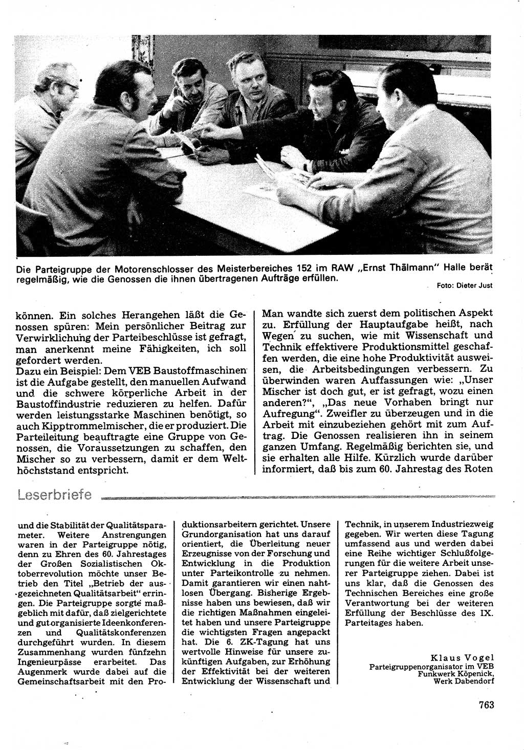 Neuer Weg (NW), Organ des Zentralkomitees (ZK) der SED (Sozialistische Einheitspartei Deutschlands) für Fragen des Parteilebens, 32. Jahrgang [Deutsche Demokratische Republik (DDR)] 1977, Seite 763 (NW ZK SED DDR 1977, S. 763)