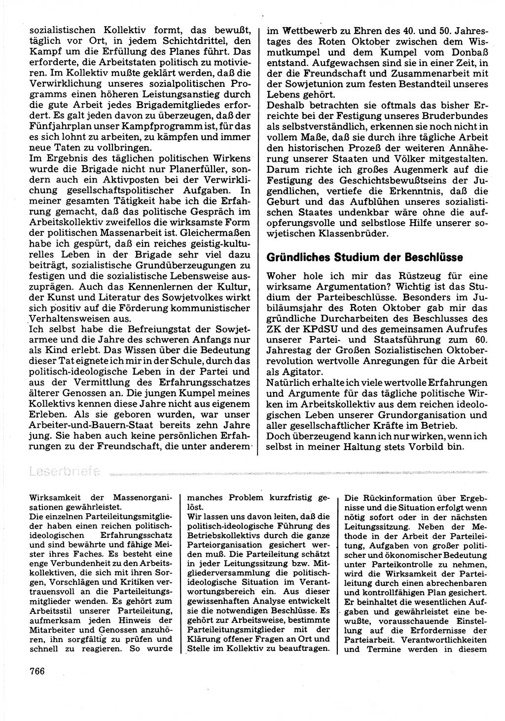 Neuer Weg (NW), Organ des Zentralkomitees (ZK) der SED (Sozialistische Einheitspartei Deutschlands) für Fragen des Parteilebens, 32. Jahrgang [Deutsche Demokratische Republik (DDR)] 1977, Seite 766 (NW ZK SED DDR 1977, S. 766)