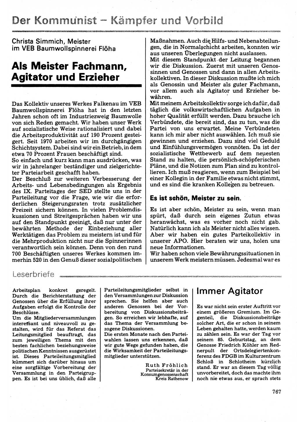 Neuer Weg (NW), Organ des Zentralkomitees (ZK) der SED (Sozialistische Einheitspartei Deutschlands) für Fragen des Parteilebens, 32. Jahrgang [Deutsche Demokratische Republik (DDR)] 1977, Seite 767 (NW ZK SED DDR 1977, S. 767)