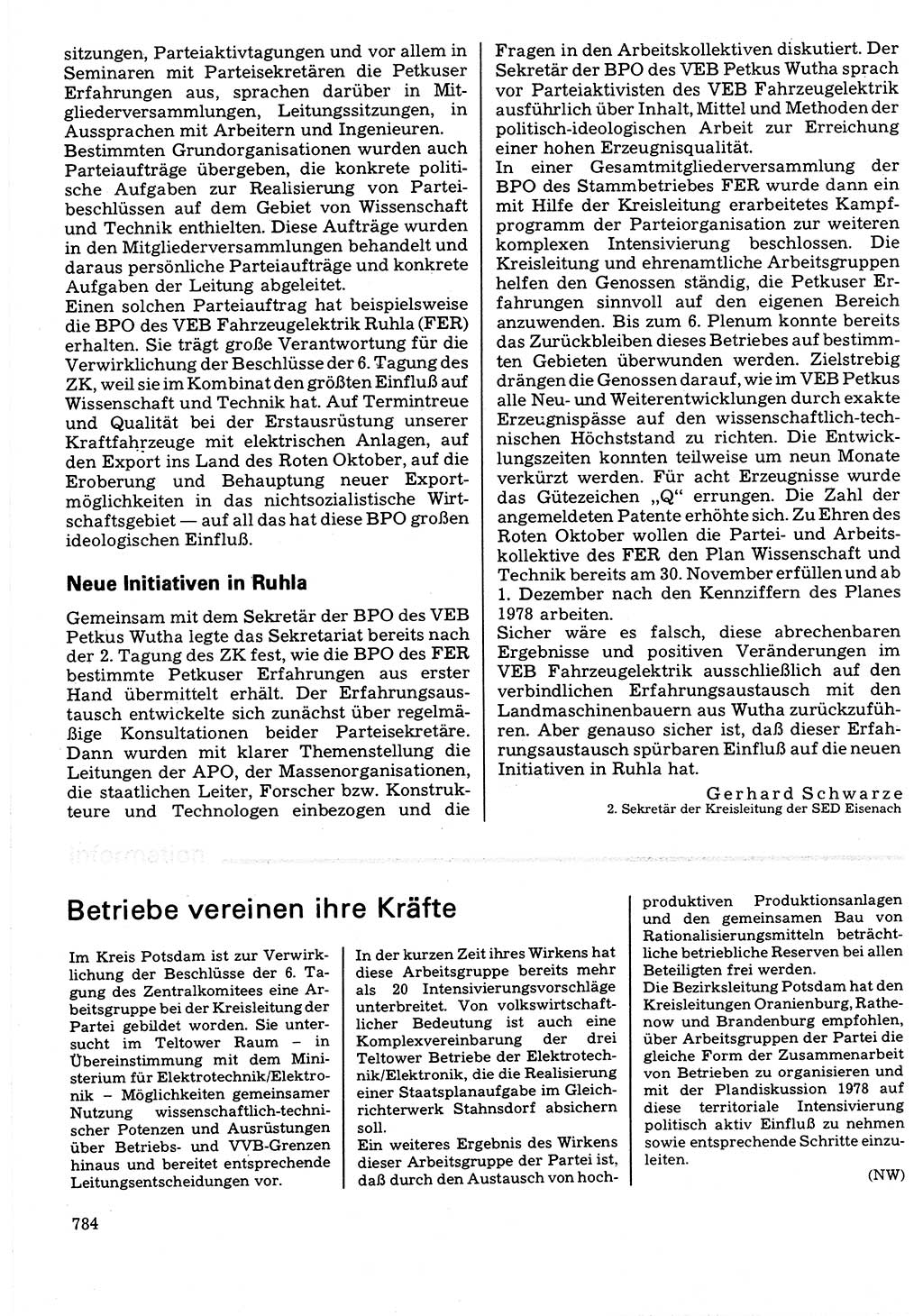 Neuer Weg (NW), Organ des Zentralkomitees (ZK) der SED (Sozialistische Einheitspartei Deutschlands) für Fragen des Parteilebens, 32. Jahrgang [Deutsche Demokratische Republik (DDR)] 1977, Seite 784 (NW ZK SED DDR 1977, S. 784)