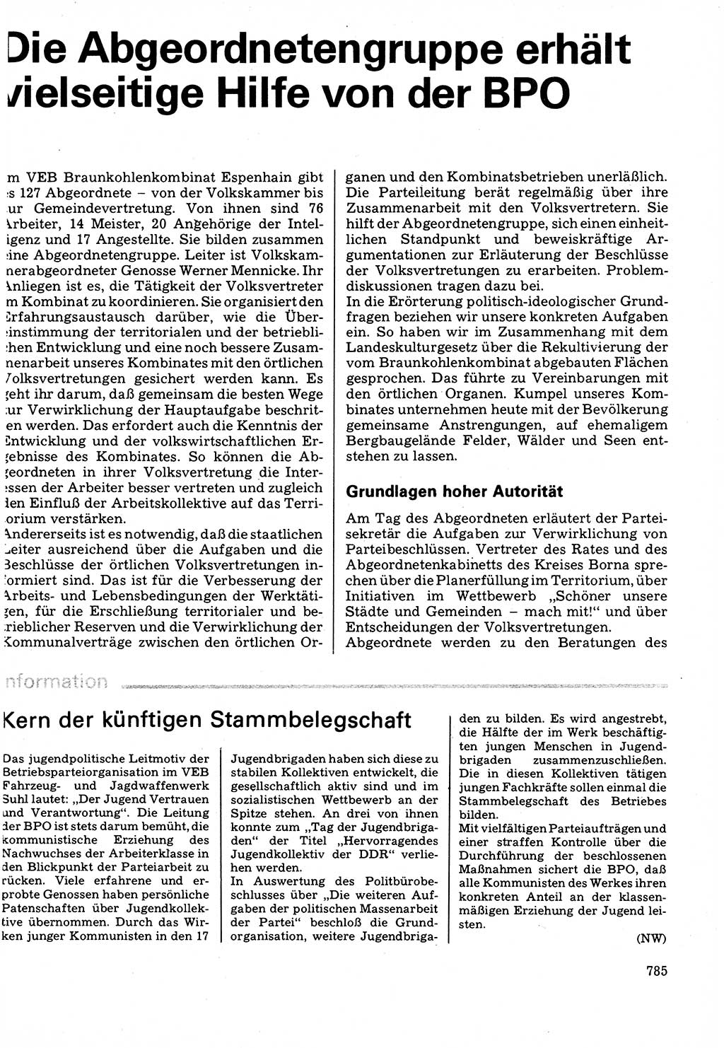Neuer Weg (NW), Organ des Zentralkomitees (ZK) der SED (Sozialistische Einheitspartei Deutschlands) fÃ¼r Fragen des Parteilebens, 32. Jahrgang [Deutsche Demokratische Republik (DDR)] 1977, Seite 785 (NW ZK SED DDR 1977, S. 785)