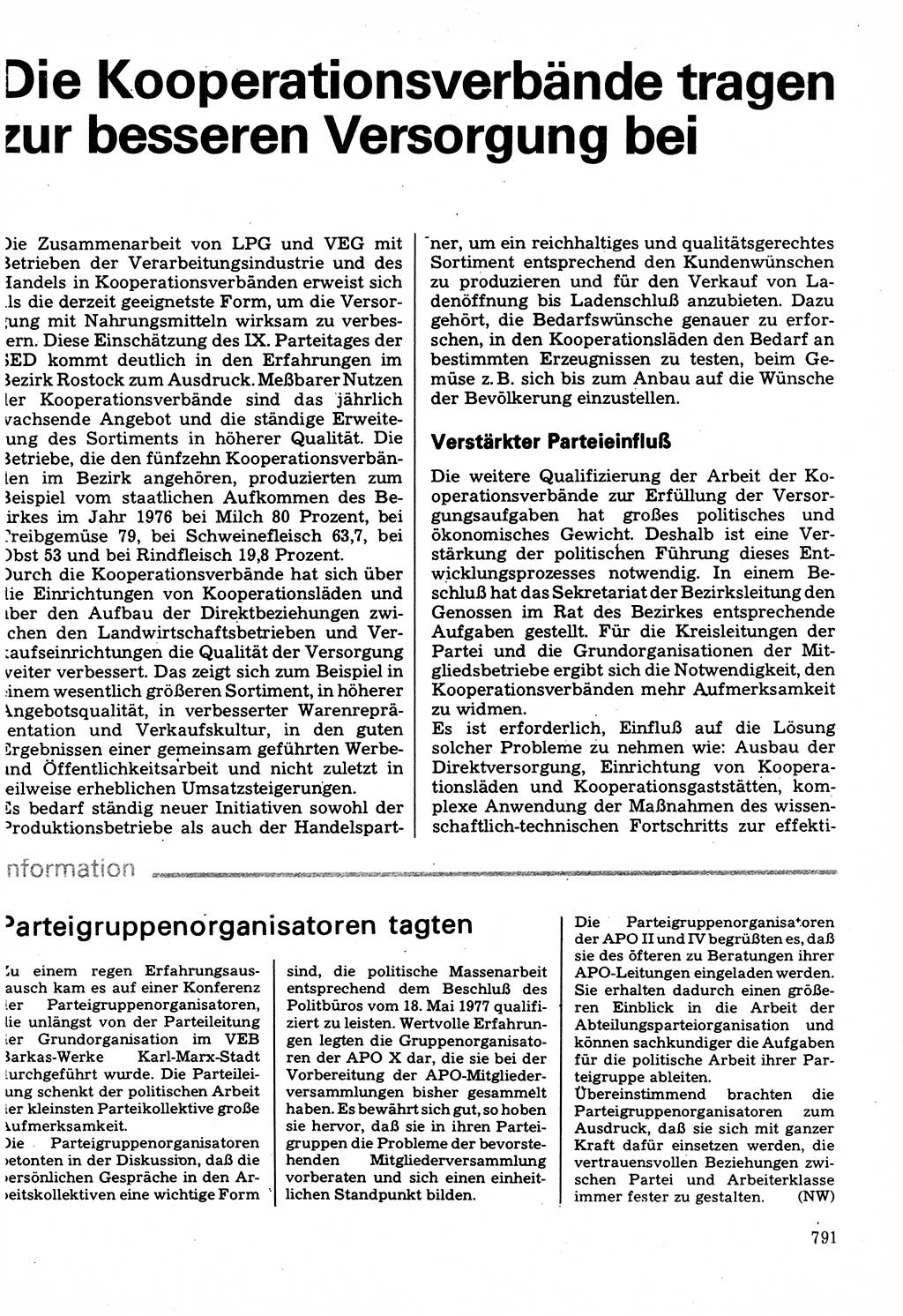 Neuer Weg (NW), Organ des Zentralkomitees (ZK) der SED (Sozialistische Einheitspartei Deutschlands) für Fragen des Parteilebens, 32. Jahrgang [Deutsche Demokratische Republik (DDR)] 1977, Seite 791 (NW ZK SED DDR 1977, S. 791)