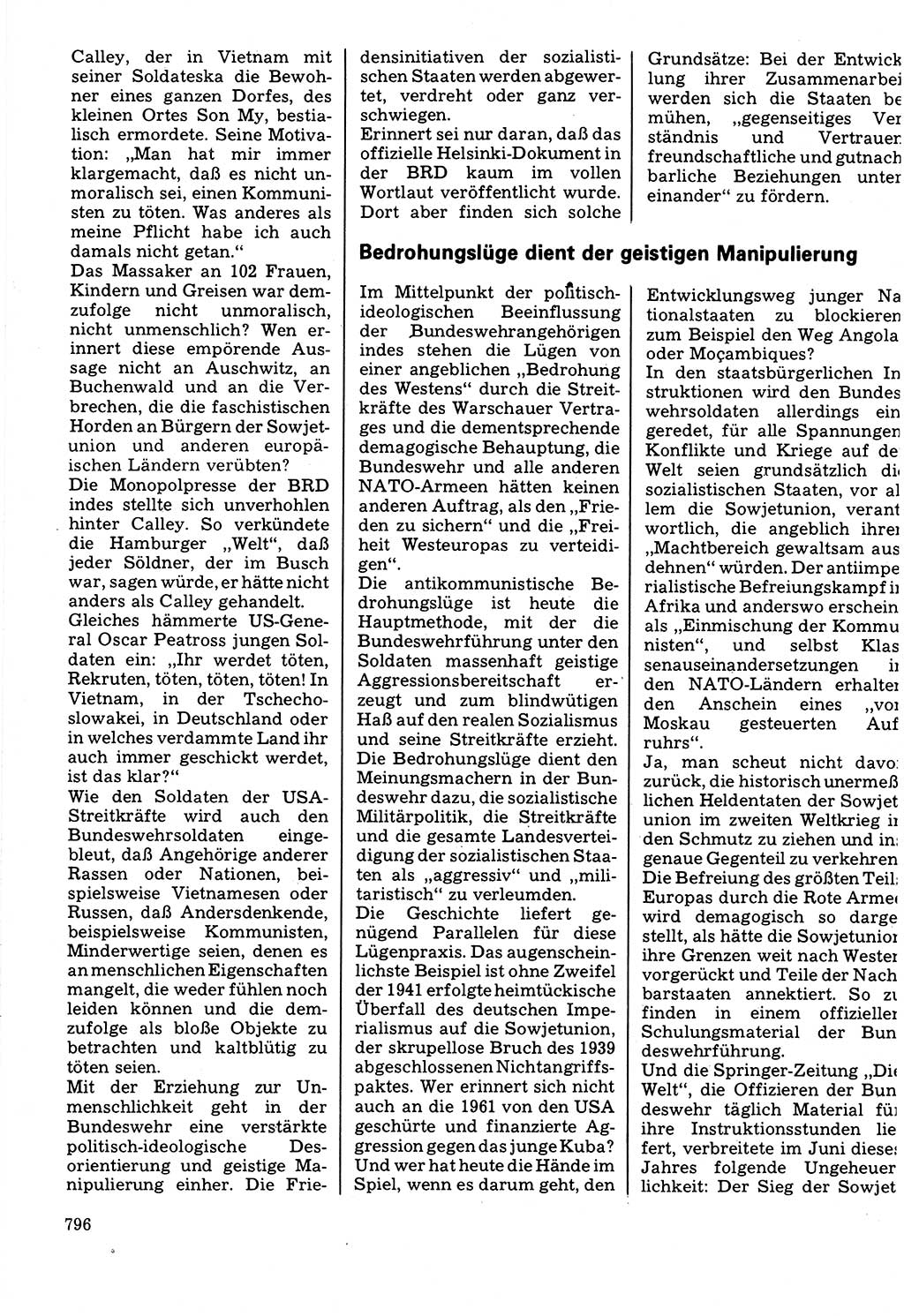 Neuer Weg (NW), Organ des Zentralkomitees (ZK) der SED (Sozialistische Einheitspartei Deutschlands) für Fragen des Parteilebens, 32. Jahrgang [Deutsche Demokratische Republik (DDR)] 1977, Seite 796 (NW ZK SED DDR 1977, S. 796)