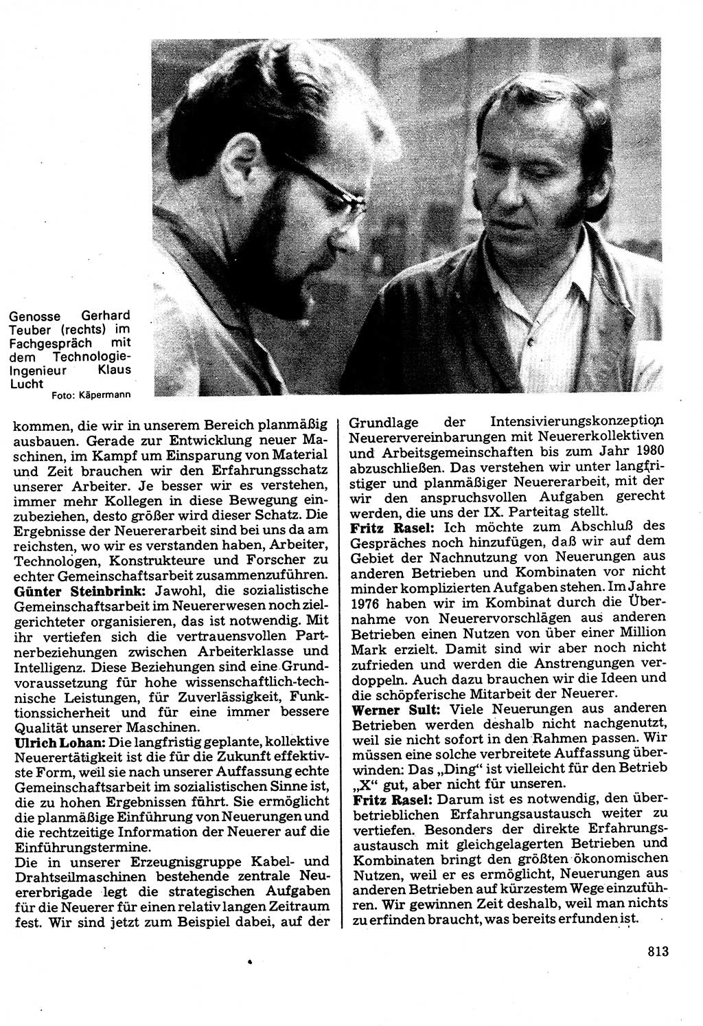 Neuer Weg (NW), Organ des Zentralkomitees (ZK) der SED (Sozialistische Einheitspartei Deutschlands) für Fragen des Parteilebens, 32. Jahrgang [Deutsche Demokratische Republik (DDR)] 1977, Seite 813 (NW ZK SED DDR 1977, S. 813)