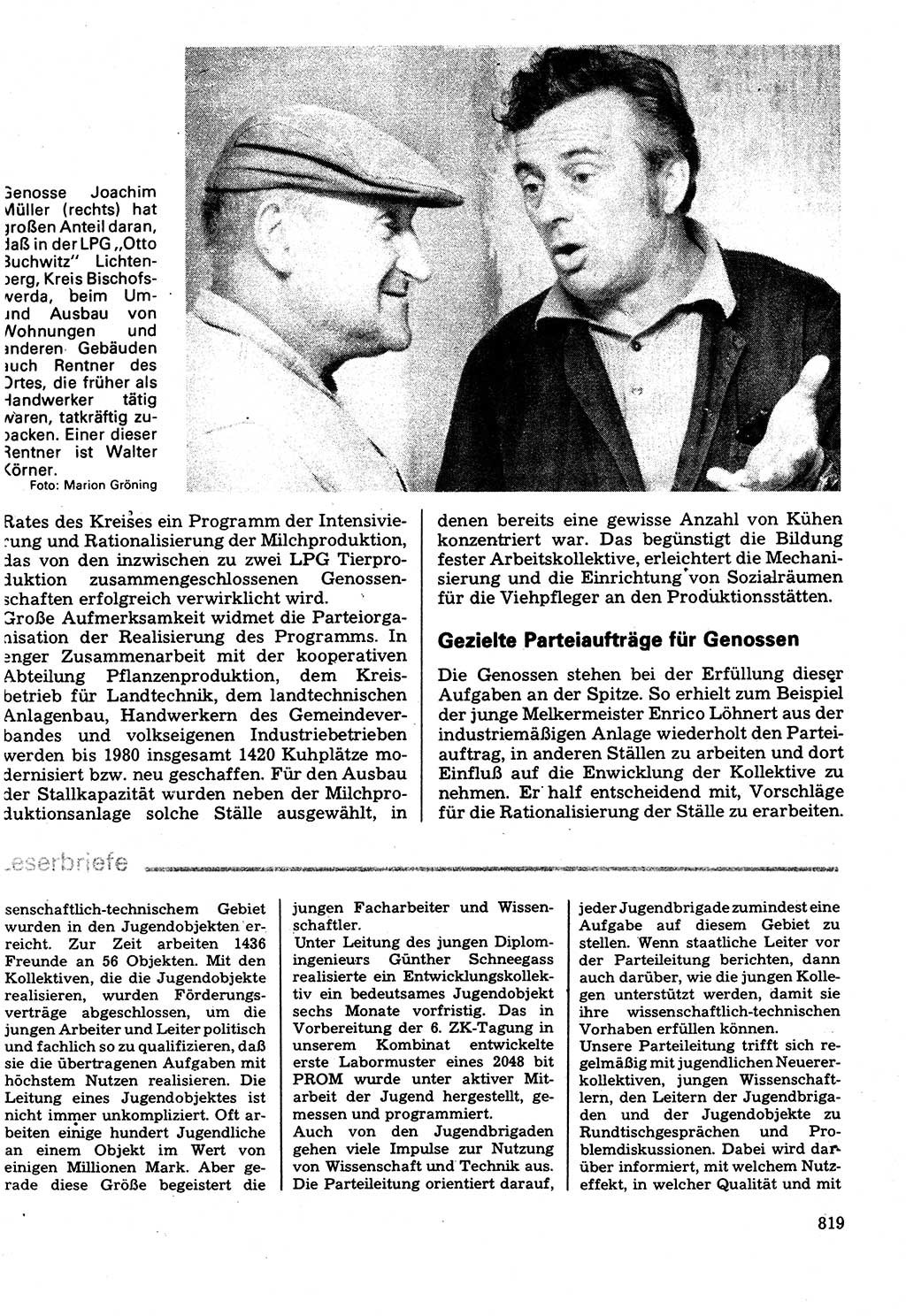 Neuer Weg (NW), Organ des Zentralkomitees (ZK) der SED (Sozialistische Einheitspartei Deutschlands) für Fragen des Parteilebens, 32. Jahrgang [Deutsche Demokratische Republik (DDR)] 1977, Seite 819 (NW ZK SED DDR 1977, S. 819)