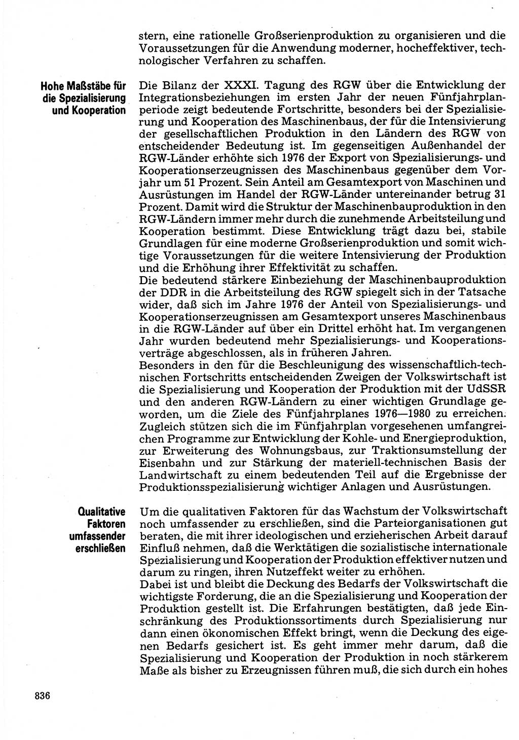 Neuer Weg (NW), Organ des Zentralkomitees (ZK) der SED (Sozialistische Einheitspartei Deutschlands) für Fragen des Parteilebens, 32. Jahrgang [Deutsche Demokratische Republik (DDR)] 1977, Seite 836 (NW ZK SED DDR 1977, S. 836)