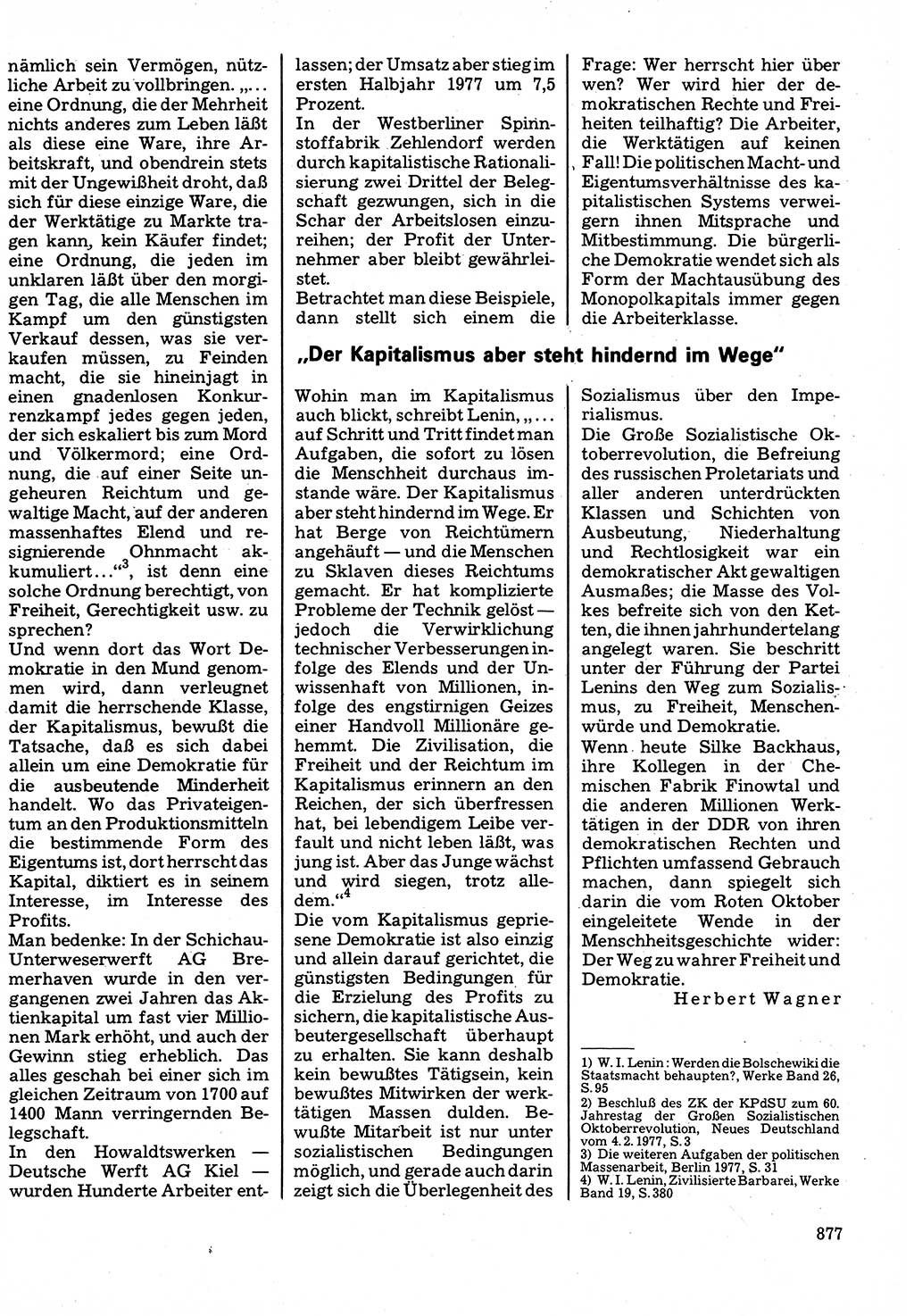 Neuer Weg (NW), Organ des Zentralkomitees (ZK) der SED (Sozialistische Einheitspartei Deutschlands) für Fragen des Parteilebens, 32. Jahrgang [Deutsche Demokratische Republik (DDR)] 1977, Seite 877 (NW ZK SED DDR 1977, S. 877)
