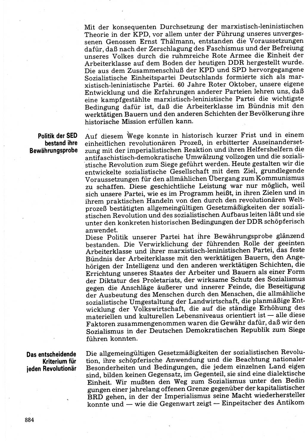 Neuer Weg (NW), Organ des Zentralkomitees (ZK) der SED (Sozialistische Einheitspartei Deutschlands) für Fragen des Parteilebens, 32. Jahrgang [Deutsche Demokratische Republik (DDR)] 1977, Seite 884 (NW ZK SED DDR 1977, S. 884)