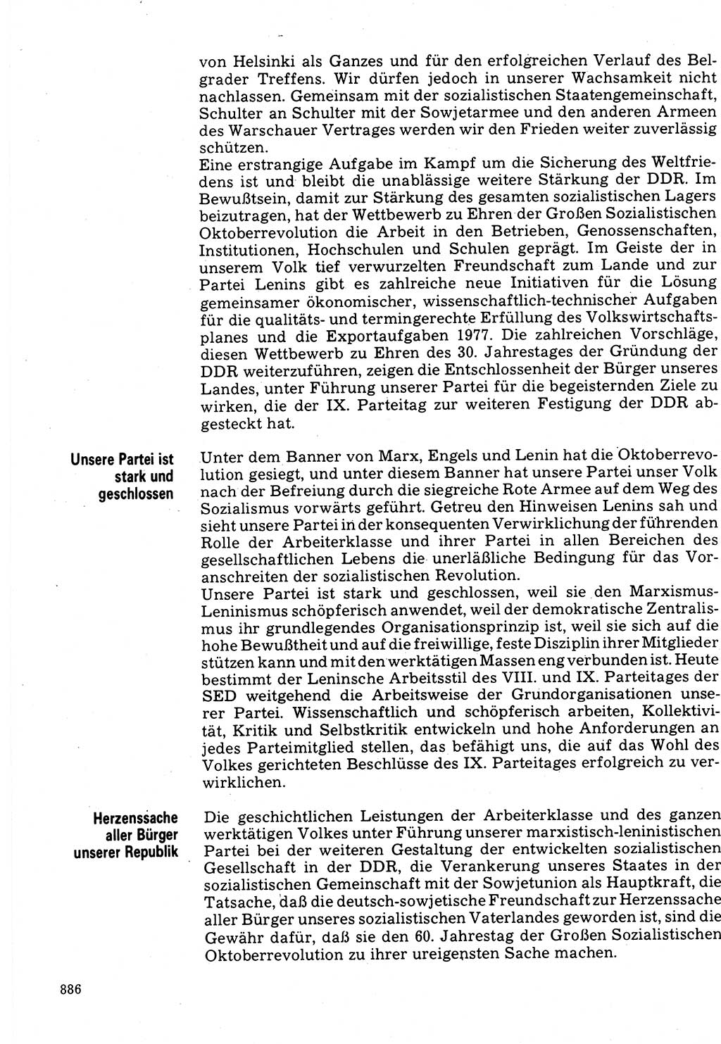 Neuer Weg (NW), Organ des Zentralkomitees (ZK) der SED (Sozialistische Einheitspartei Deutschlands) für Fragen des Parteilebens, 32. Jahrgang [Deutsche Demokratische Republik (DDR)] 1977, Seite 886 (NW ZK SED DDR 1977, S. 886)