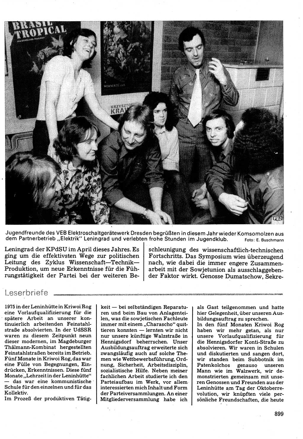 Neuer Weg (NW), Organ des Zentralkomitees (ZK) der SED (Sozialistische Einheitspartei Deutschlands) für Fragen des Parteilebens, 32. Jahrgang [Deutsche Demokratische Republik (DDR)] 1977, Seite 899 (NW ZK SED DDR 1977, S. 899)
