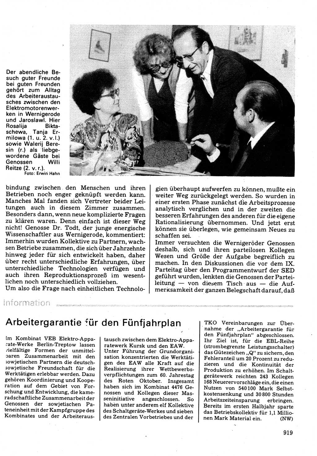 Neuer Weg (NW), Organ des Zentralkomitees (ZK) der SED (Sozialistische Einheitspartei Deutschlands) für Fragen des Parteilebens, 32. Jahrgang [Deutsche Demokratische Republik (DDR)] 1977, Seite 919 (NW ZK SED DDR 1977, S. 919)