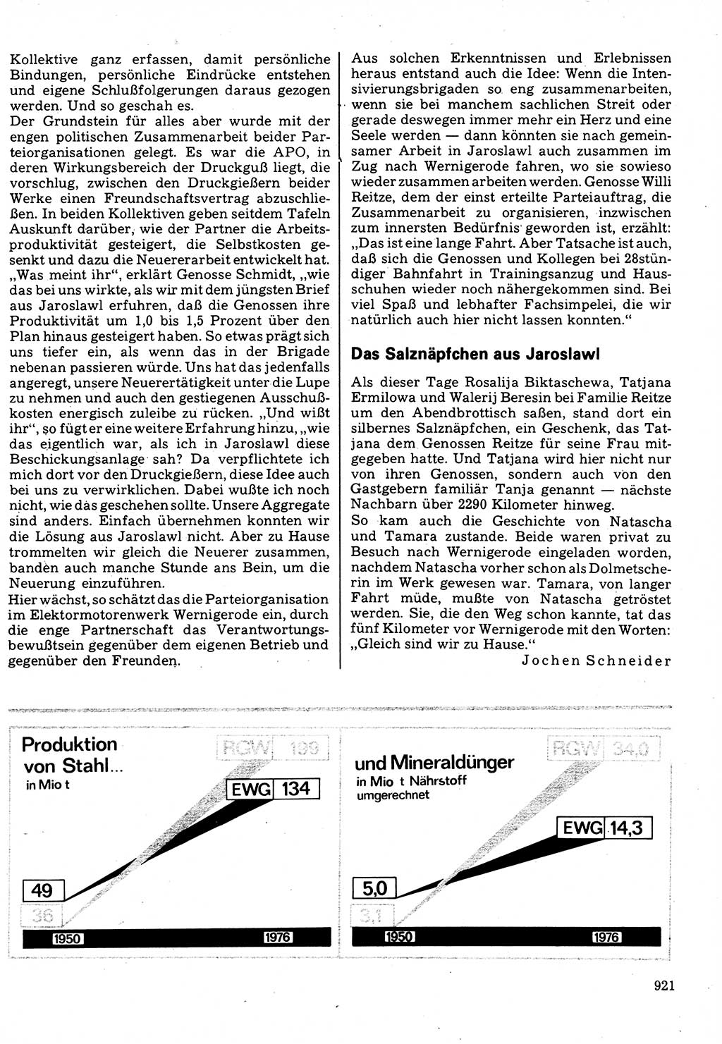 Neuer Weg (NW), Organ des Zentralkomitees (ZK) der SED (Sozialistische Einheitspartei Deutschlands) für Fragen des Parteilebens, 32. Jahrgang [Deutsche Demokratische Republik (DDR)] 1977, Seite 921 (NW ZK SED DDR 1977, S. 921)