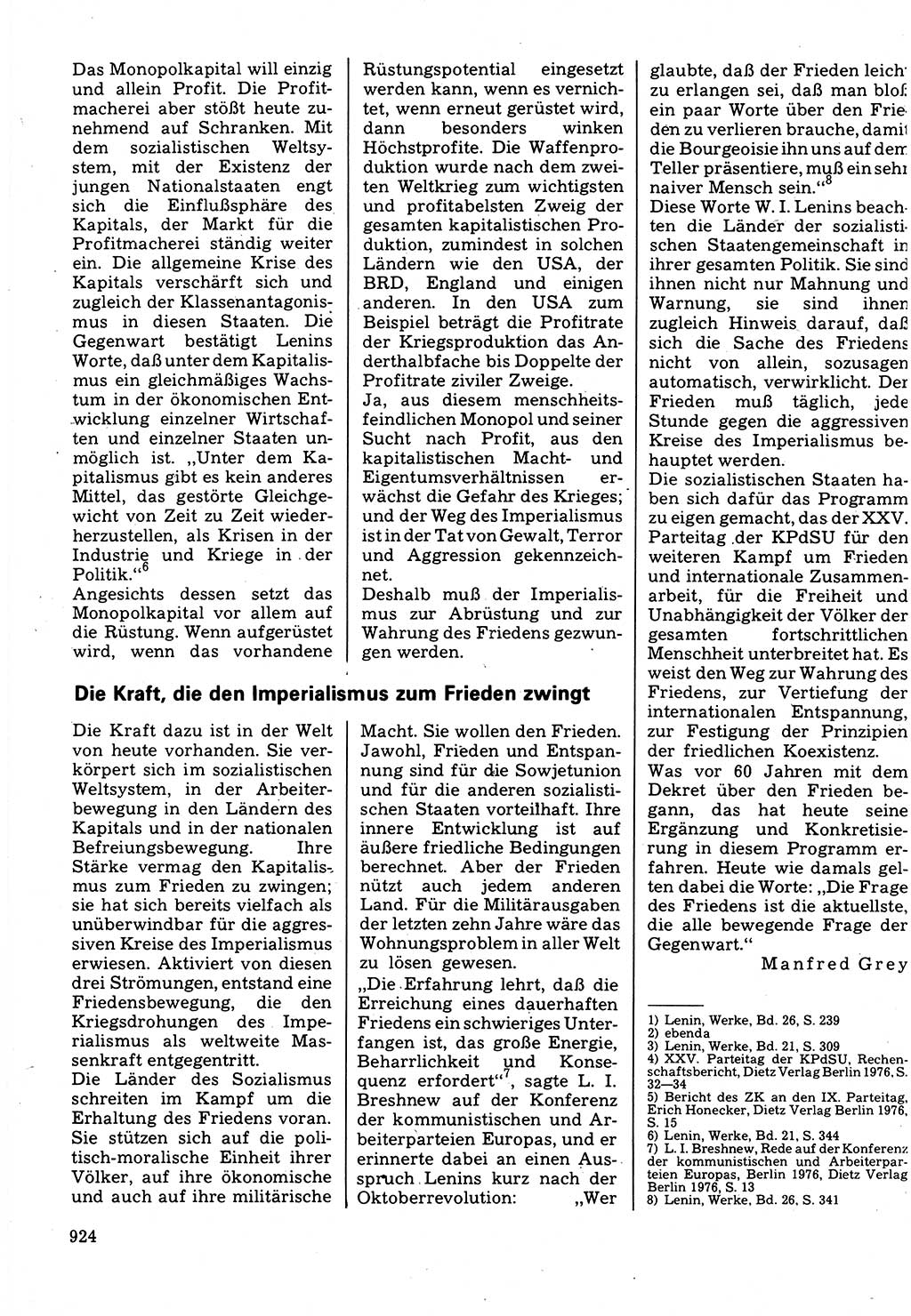 Neuer Weg (NW), Organ des Zentralkomitees (ZK) der SED (Sozialistische Einheitspartei Deutschlands) für Fragen des Parteilebens, 32. Jahrgang [Deutsche Demokratische Republik (DDR)] 1977, Seite 924 (NW ZK SED DDR 1977, S. 924)