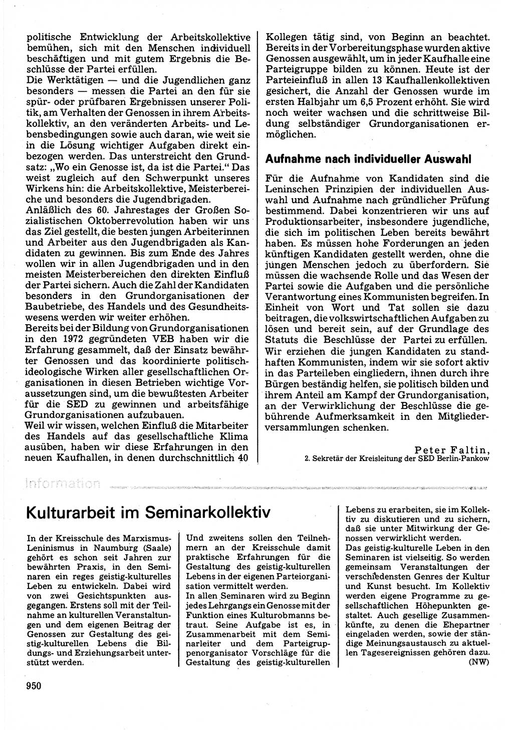 Neuer Weg (NW), Organ des Zentralkomitees (ZK) der SED (Sozialistische Einheitspartei Deutschlands) für Fragen des Parteilebens, 32. Jahrgang [Deutsche Demokratische Republik (DDR)] 1977, Seite 950 (NW ZK SED DDR 1977, S. 950)