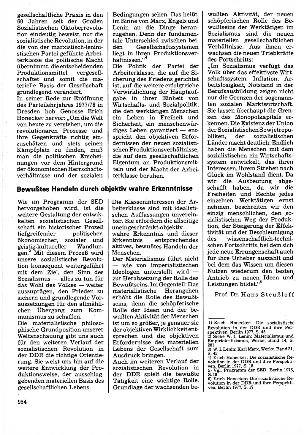 Neuer Weg (NW), Organ des Zentralkomitees (ZK) der SED (Sozialistische Einheitspartei Deutschlands) für Fragen des Parteilebens, 32. Jahrgang [Deutsche Demokratische Republik (DDR)] 1977, Seite 954 (NW ZK SED DDR 1977, S. 954)