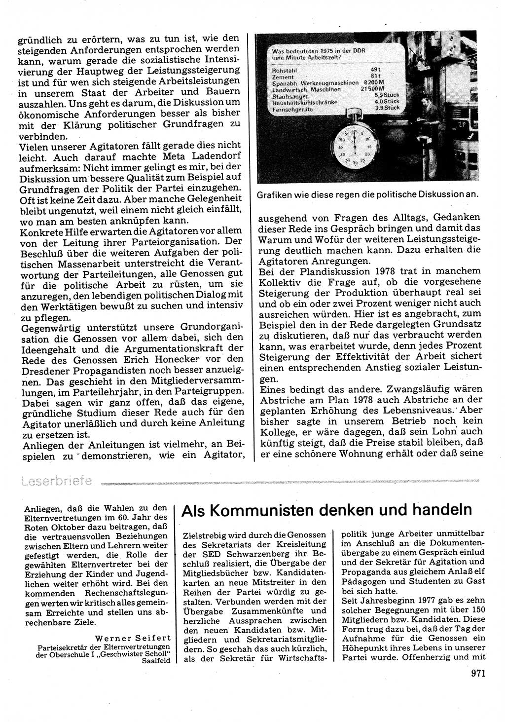 Neuer Weg (NW), Organ des Zentralkomitees (ZK) der SED (Sozialistische Einheitspartei Deutschlands) für Fragen des Parteilebens, 32. Jahrgang [Deutsche Demokratische Republik (DDR)] 1977, Seite 971 (NW ZK SED DDR 1977, S. 971)