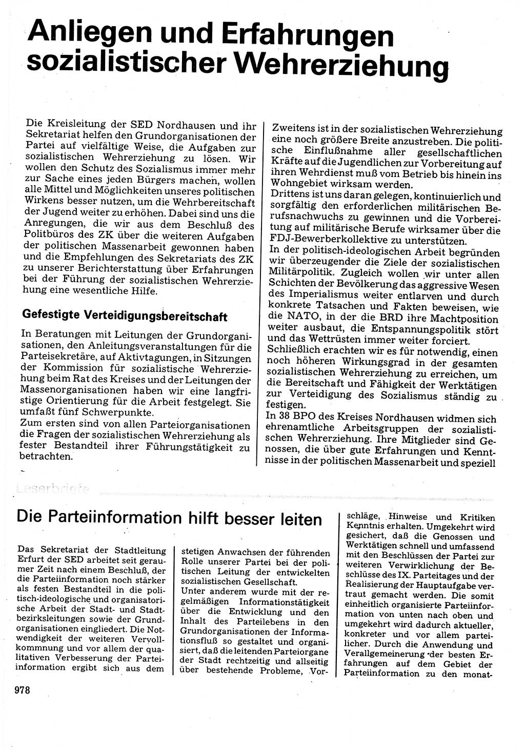 Neuer Weg (NW), Organ des Zentralkomitees (ZK) der SED (Sozialistische Einheitspartei Deutschlands) für Fragen des Parteilebens, 32. Jahrgang [Deutsche Demokratische Republik (DDR)] 1977, Seite 978 (NW ZK SED DDR 1977, S. 978)
