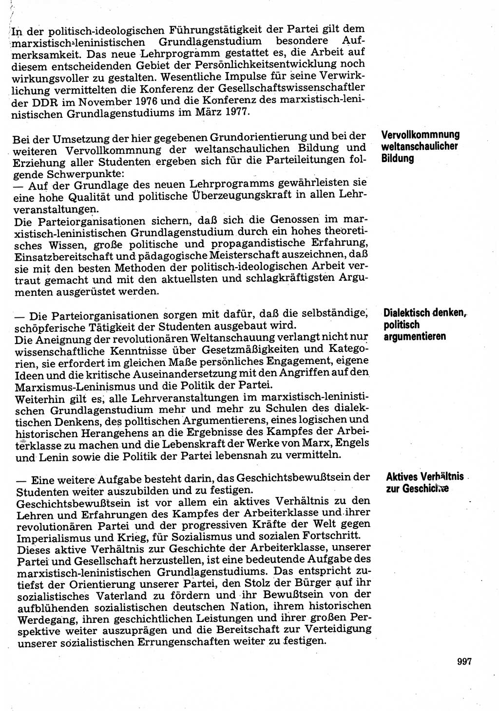 Neuer Weg (NW), Organ des Zentralkomitees (ZK) der SED (Sozialistische Einheitspartei Deutschlands) für Fragen des Parteilebens, 32. Jahrgang [Deutsche Demokratische Republik (DDR)] 1977, Seite 997 (NW ZK SED DDR 1977, S. 997)