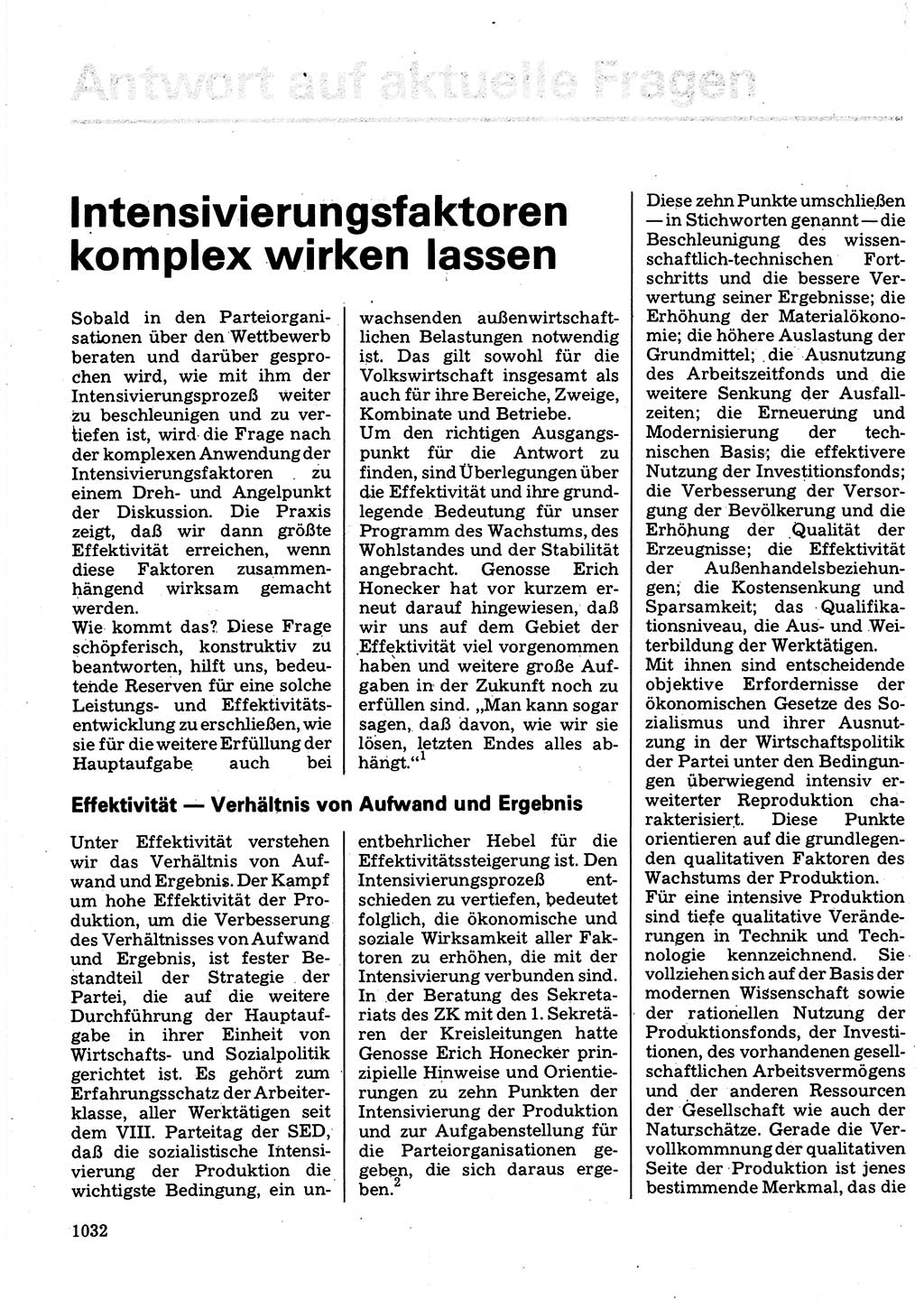 Neuer Weg (NW), Organ des Zentralkomitees (ZK) der SED (Sozialistische Einheitspartei Deutschlands) für Fragen des Parteilebens, 32. Jahrgang [Deutsche Demokratische Republik (DDR)] 1977, Seite 1032 (NW ZK SED DDR 1977, S. 1032)