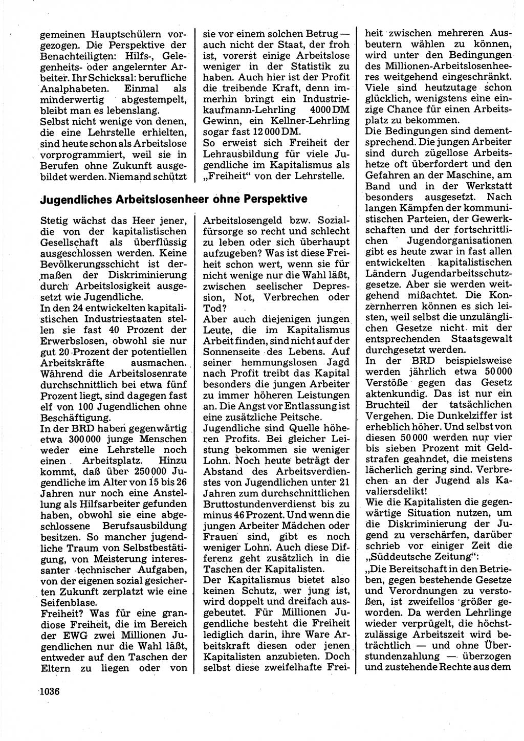 Neuer Weg (NW), Organ des Zentralkomitees (ZK) der SED (Sozialistische Einheitspartei Deutschlands) für Fragen des Parteilebens, 32. Jahrgang [Deutsche Demokratische Republik (DDR)] 1977, Seite 1036 (NW ZK SED DDR 1977, S. 1036)