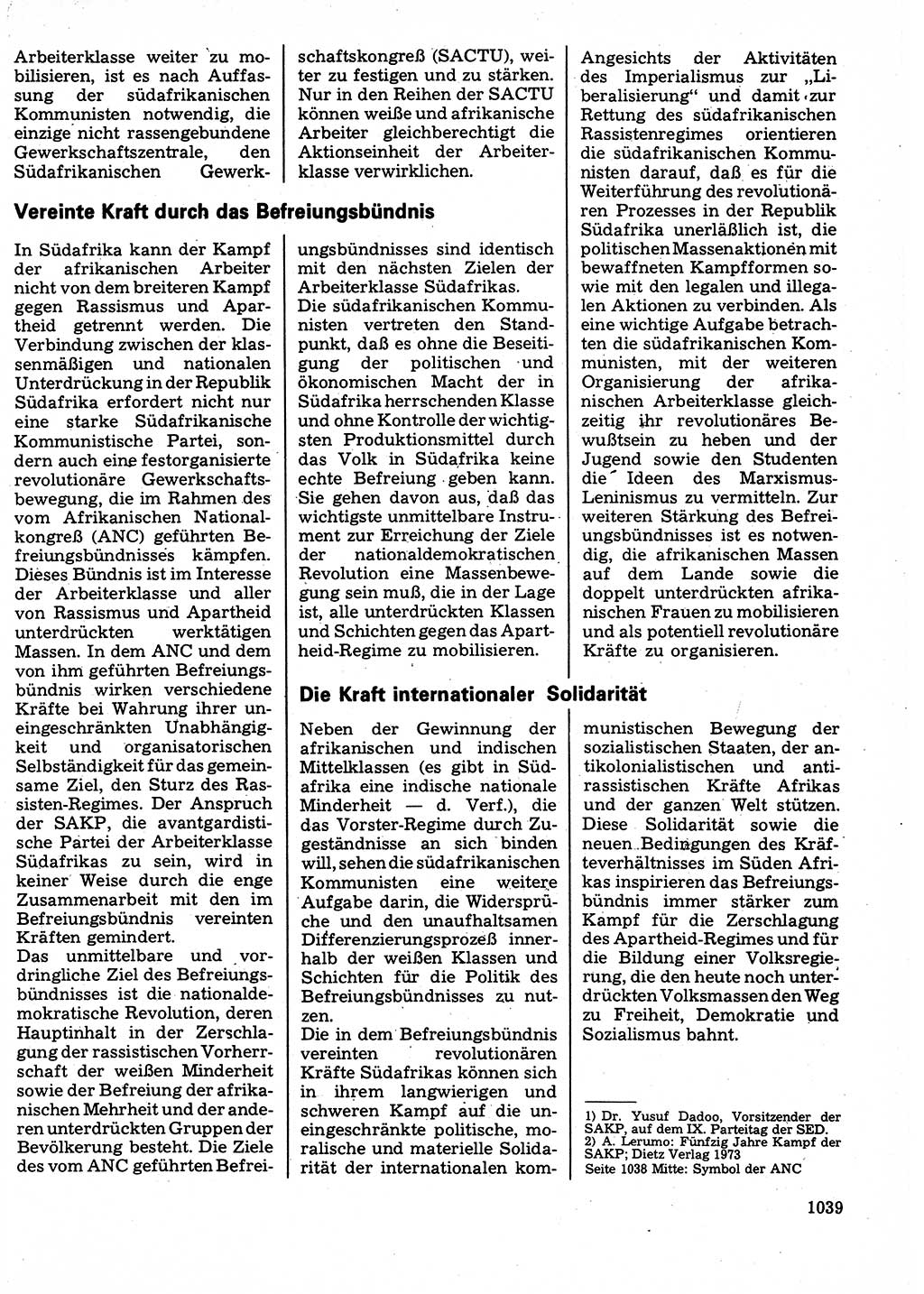 Neuer Weg (NW), Organ des Zentralkomitees (ZK) der SED (Sozialistische Einheitspartei Deutschlands) für Fragen des Parteilebens, 32. Jahrgang [Deutsche Demokratische Republik (DDR)] 1977, Seite 1039 (NW ZK SED DDR 1977, S. 1039)
