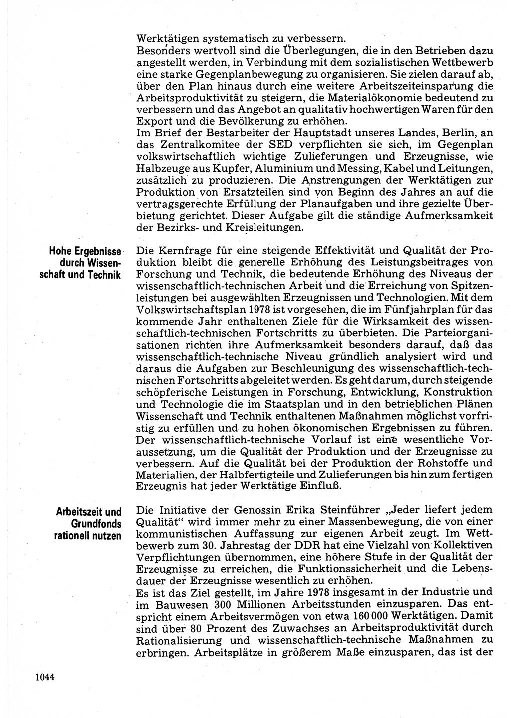 Neuer Weg (NW), Organ des Zentralkomitees (ZK) der SED (Sozialistische Einheitspartei Deutschlands) für Fragen des Parteilebens, 32. Jahrgang [Deutsche Demokratische Republik (DDR)] 1977, Seite 1044 (NW ZK SED DDR 1977, S. 1044)