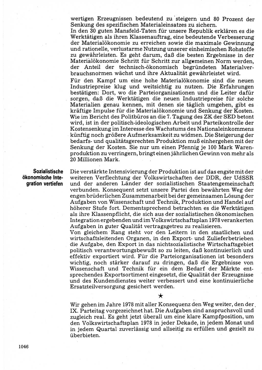 Neuer Weg (NW), Organ des Zentralkomitees (ZK) der SED (Sozialistische Einheitspartei Deutschlands) für Fragen des Parteilebens, 32. Jahrgang [Deutsche Demokratische Republik (DDR)] 1977, Seite 1046 (NW ZK SED DDR 1977, S. 1046)