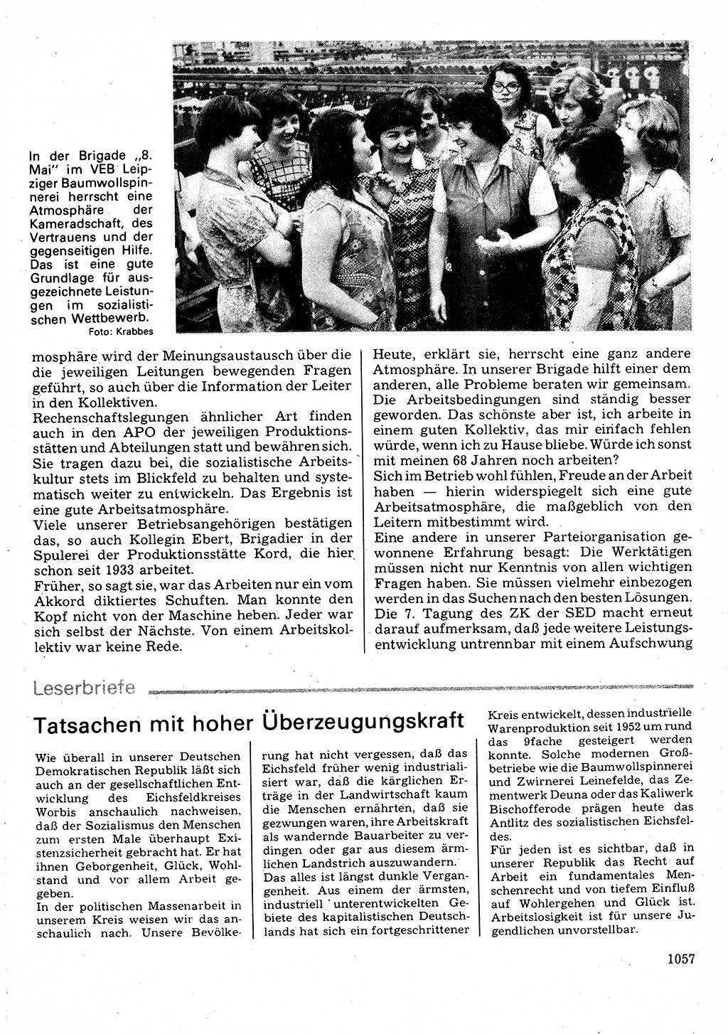 Neuer Weg (NW), Organ des Zentralkomitees (ZK) der SED (Sozialistische Einheitspartei Deutschlands) für Fragen des Parteilebens, 32. Jahrgang [Deutsche Demokratische Republik (DDR)] 1977, Seite 1057 (NW ZK SED DDR 1977, S. 1057)