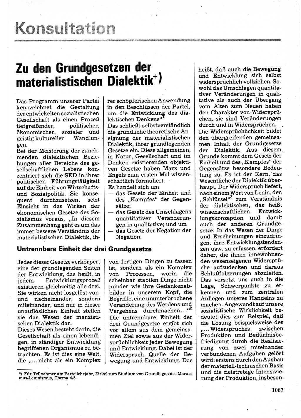 Neuer Weg (NW), Organ des Zentralkomitees (ZK) der SED (Sozialistische Einheitspartei Deutschlands) für Fragen des Parteilebens, 32. Jahrgang [Deutsche Demokratische Republik (DDR)] 1977, Seite 1067 (NW ZK SED DDR 1977, S. 1067)