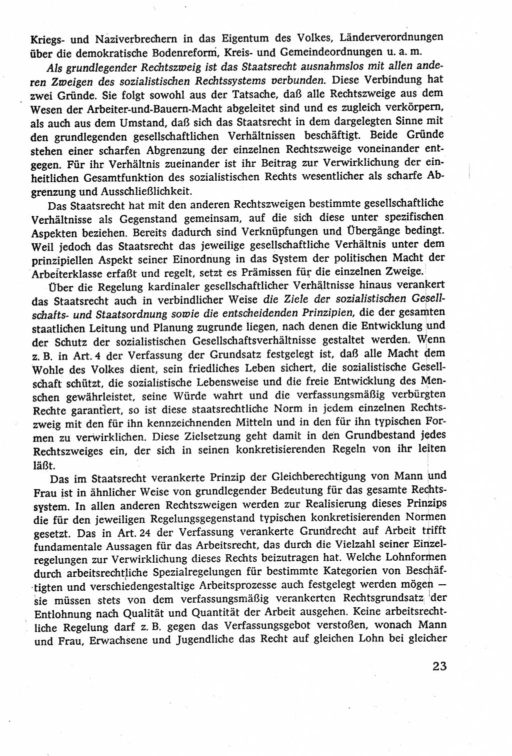 Staatsrecht der DDR (Deutsche Demokratische Republik), Lehrbuch 1977, Seite 23 (St.-R. DDR Lb. 1977, S. 23)